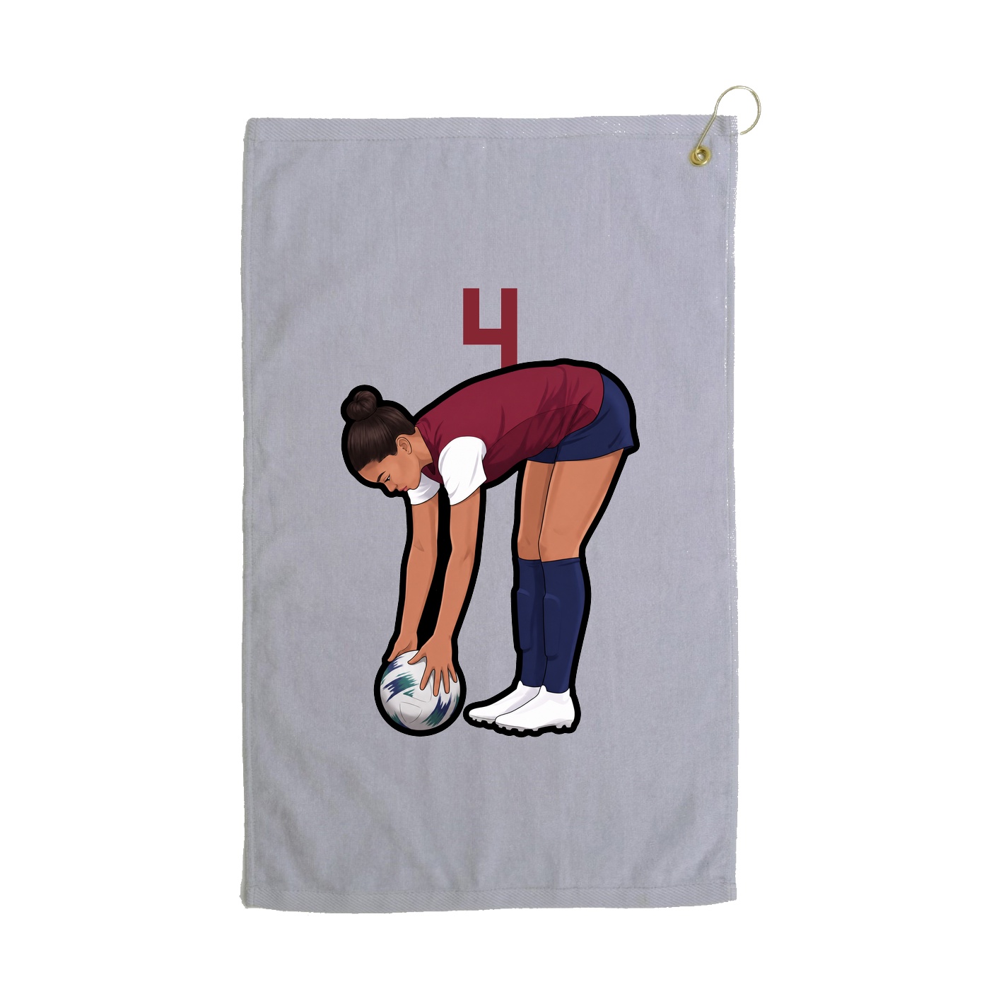 Golf Towel — Number Top in Grey