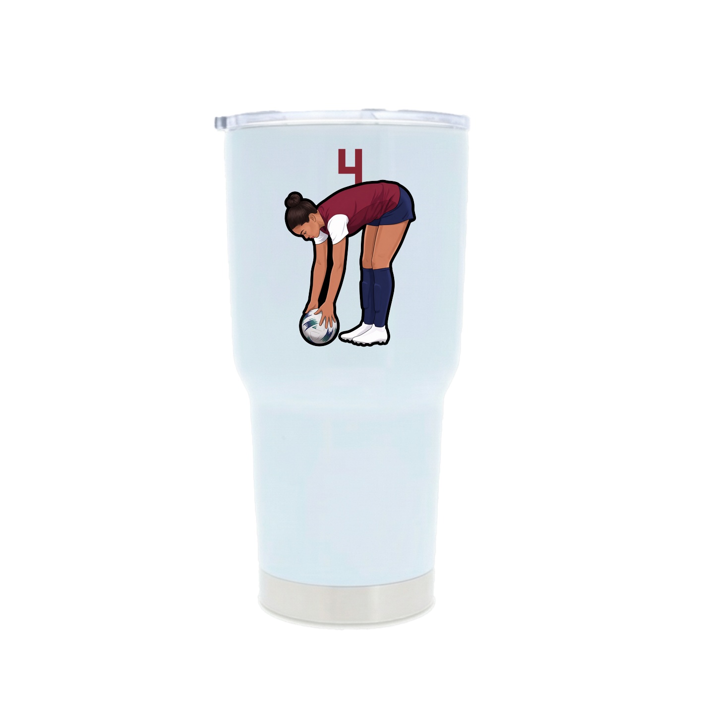 30oz Stainless Steel Tumbler — Number Top in White