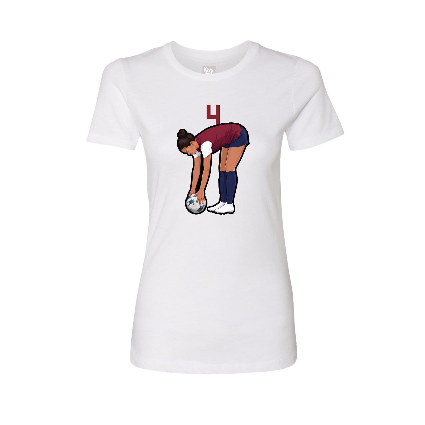 Fitted Women's Tee — Number Top in White
