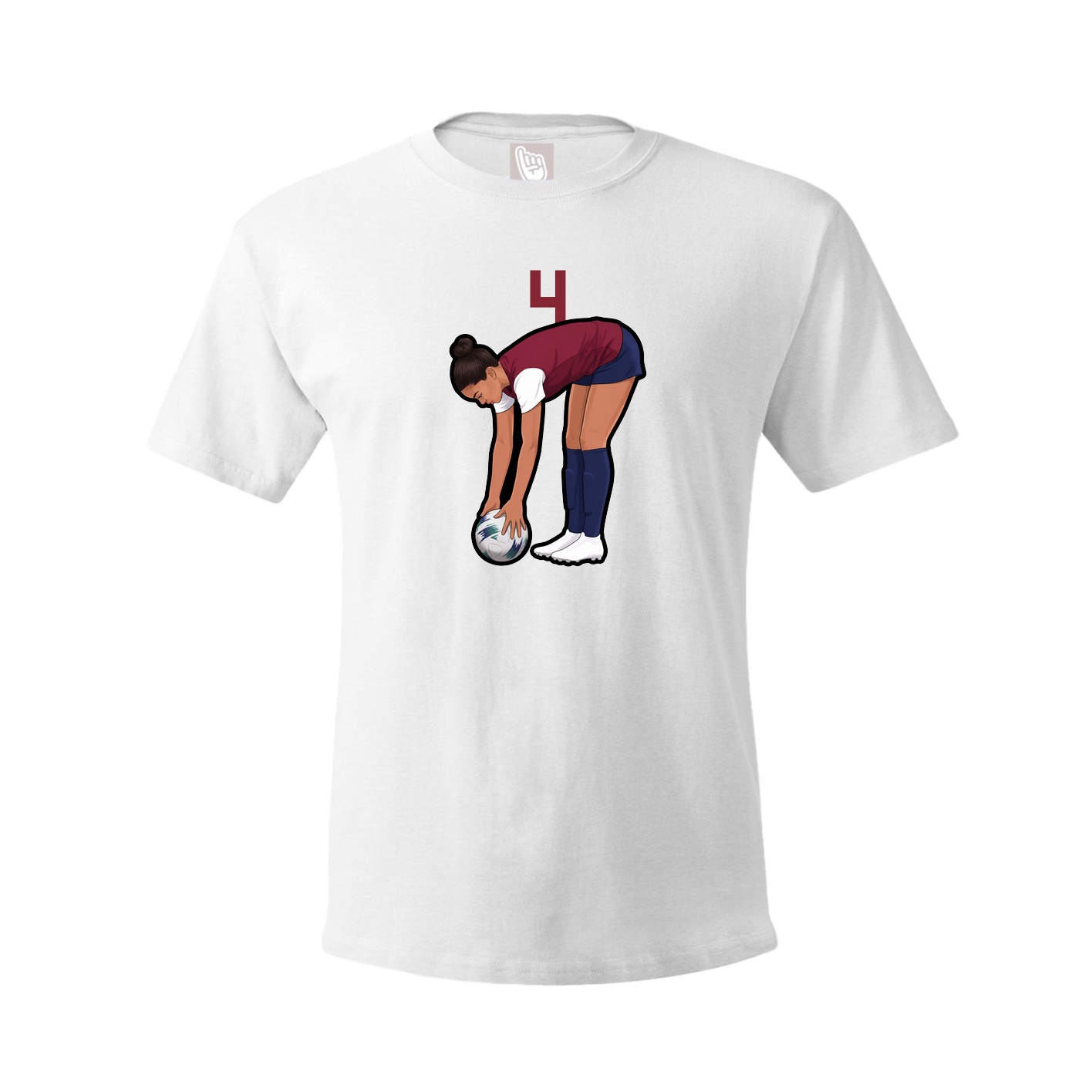 Youth Tee — Number Top in White