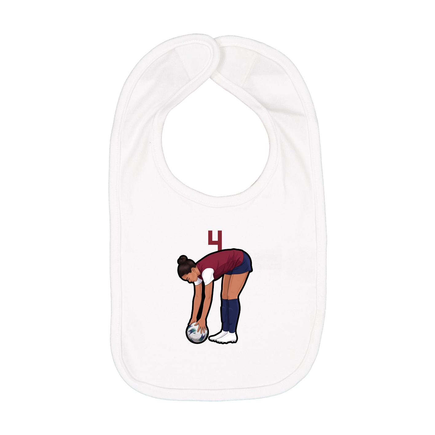 Infant Bib — Number Top in White