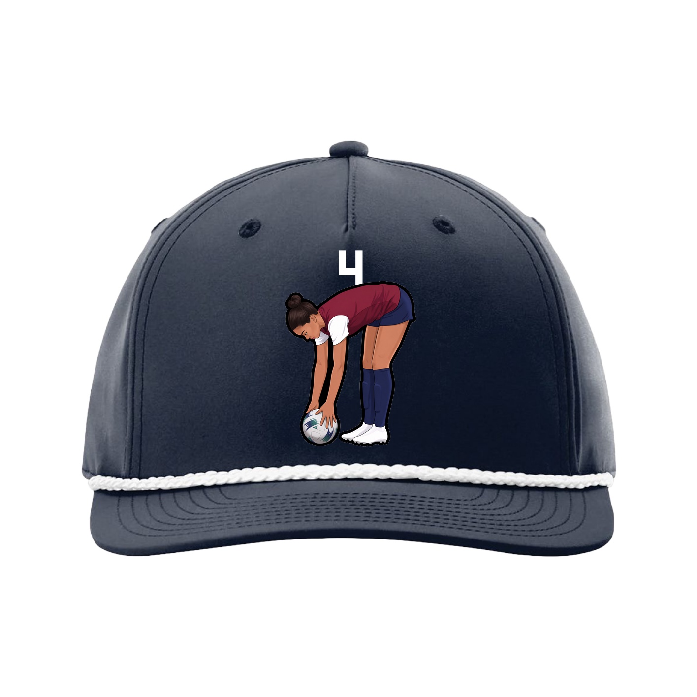 Five-Panel Classic Rope Cap — Number Top in Navy