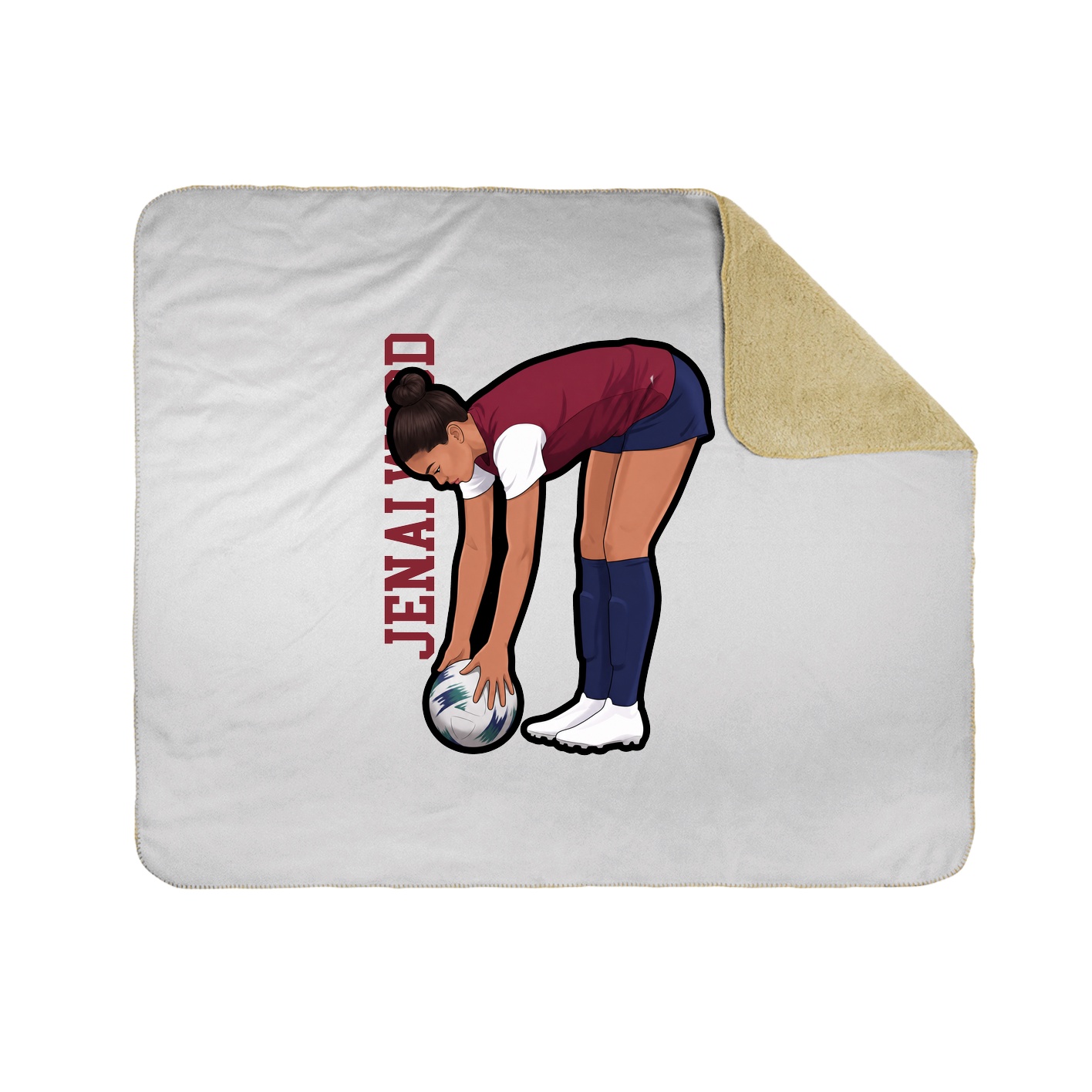 Throw Blanket — Name Vertical in White