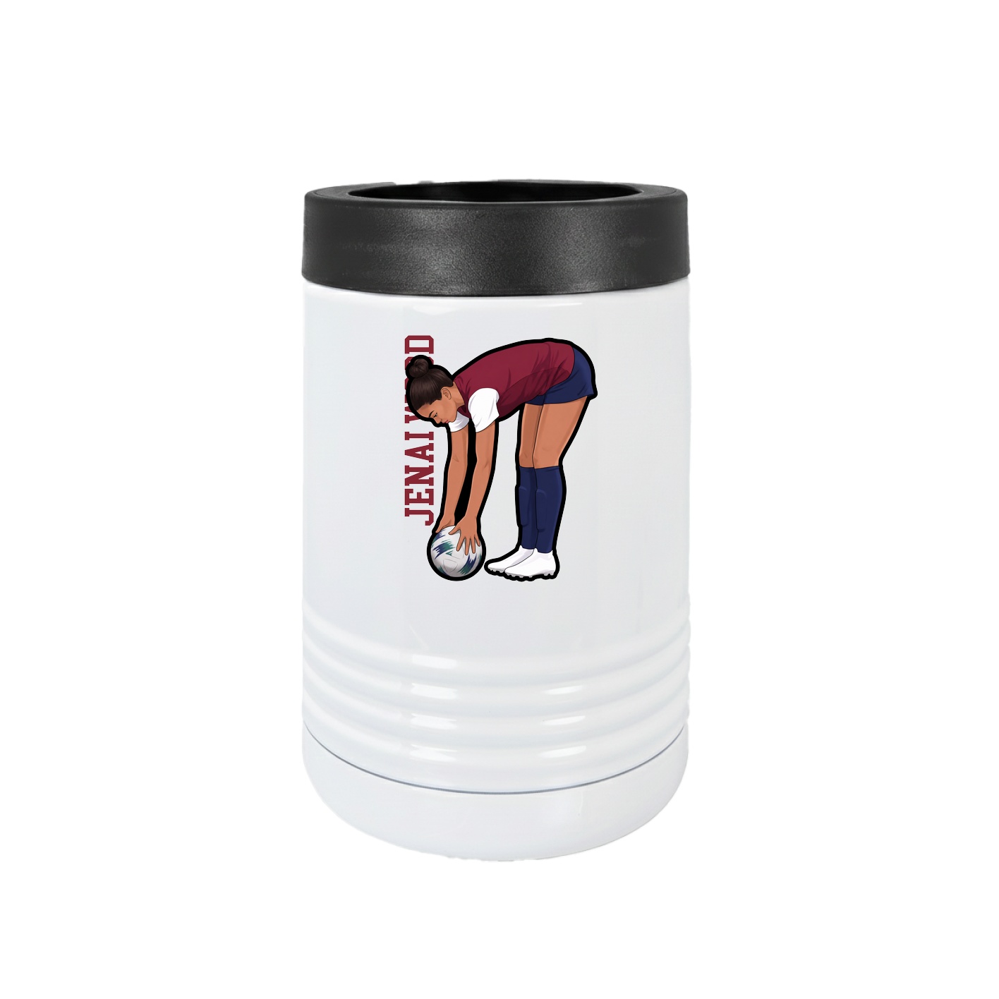Beverage Holder — Name Vertical in White