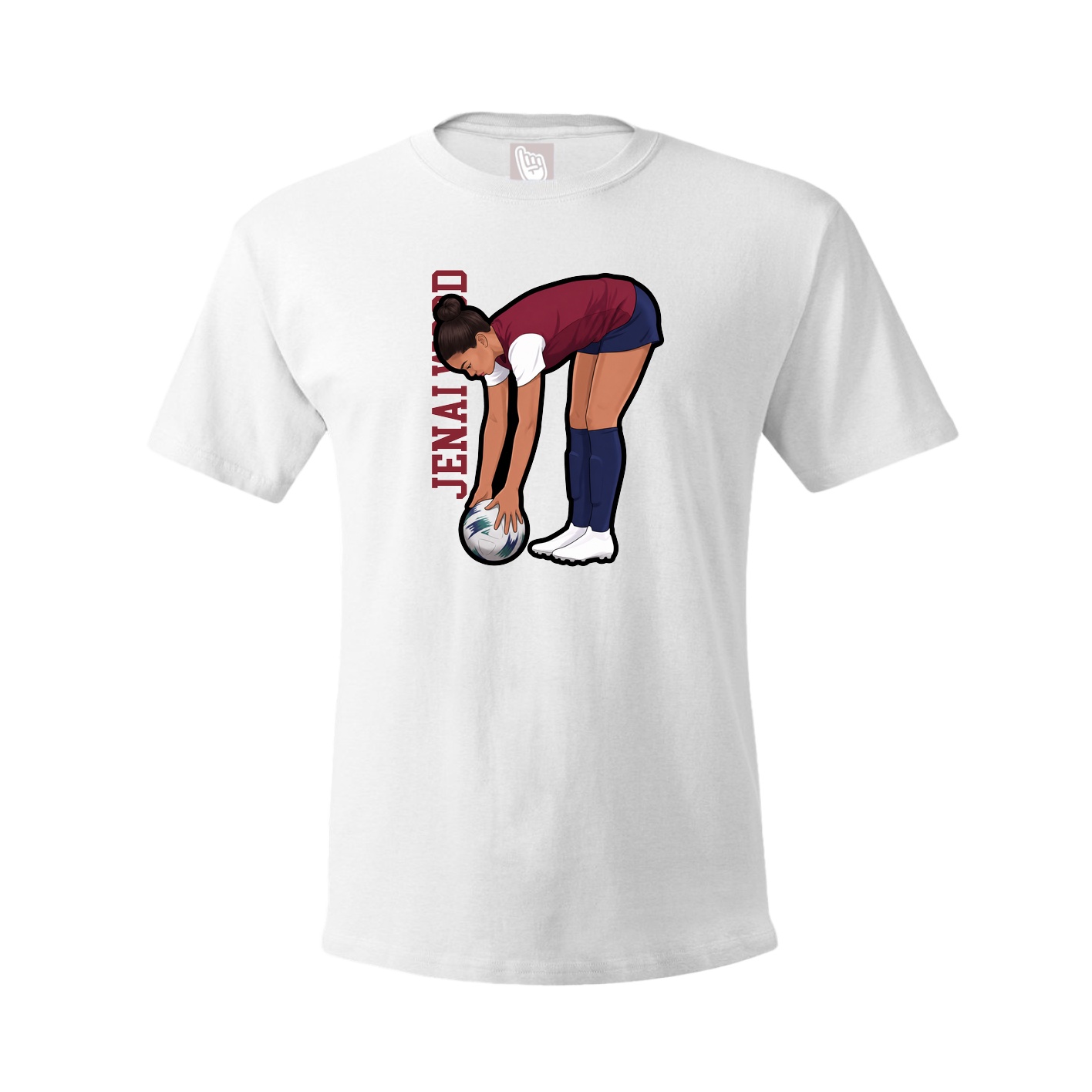 Tee — Name Vertical in White