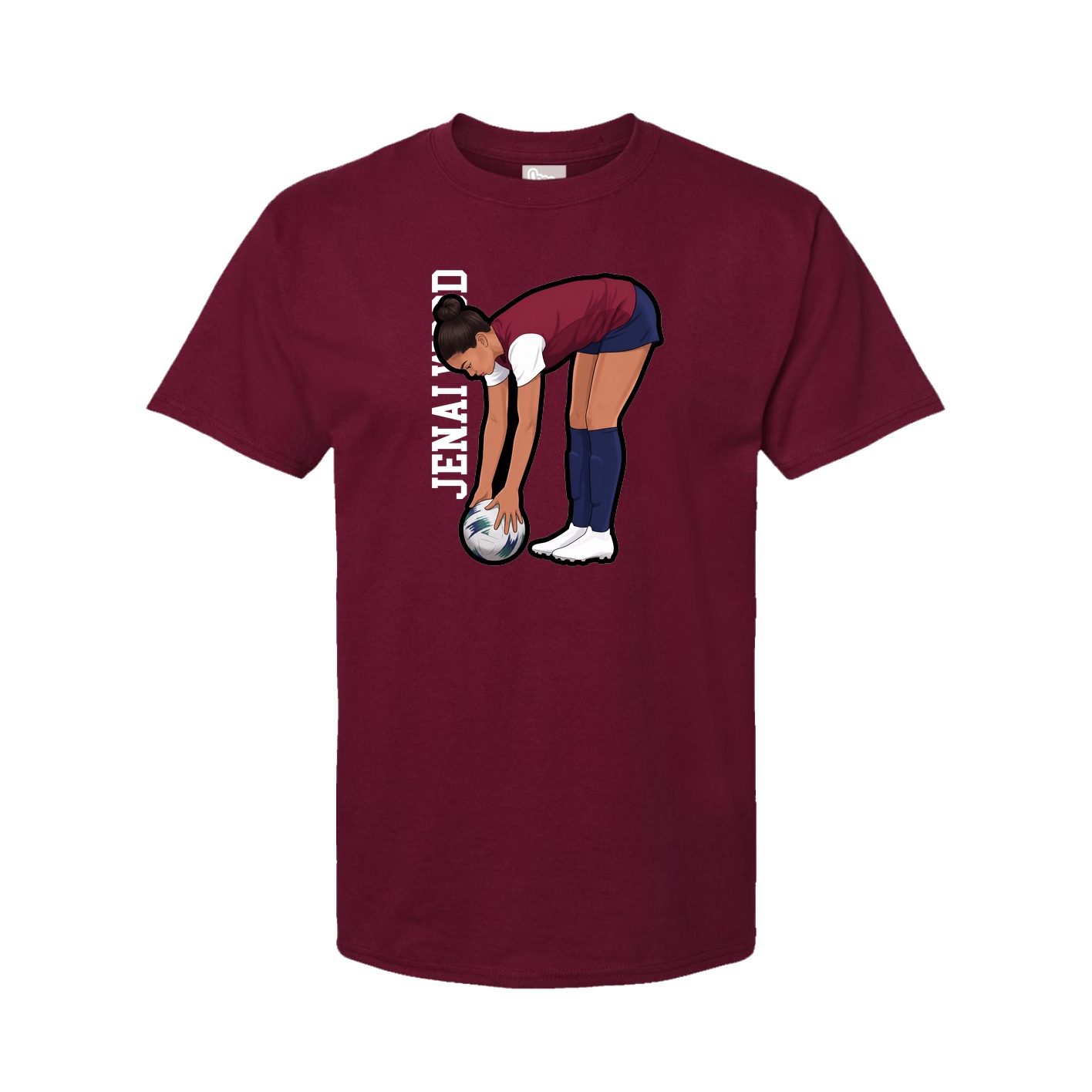 Youth Tee — Name Vertical in Cardinal