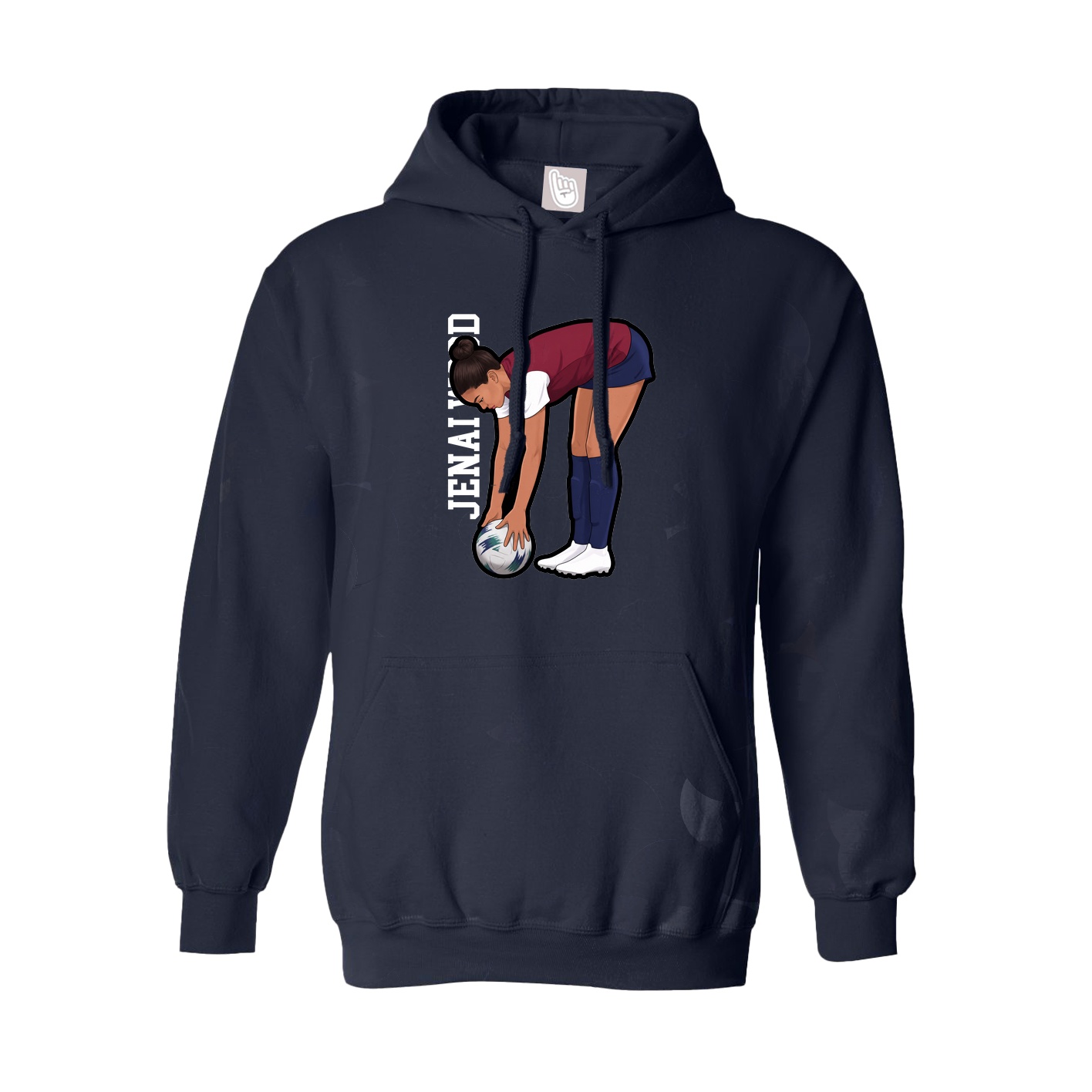 Hoodie — Name Vertical in Navy