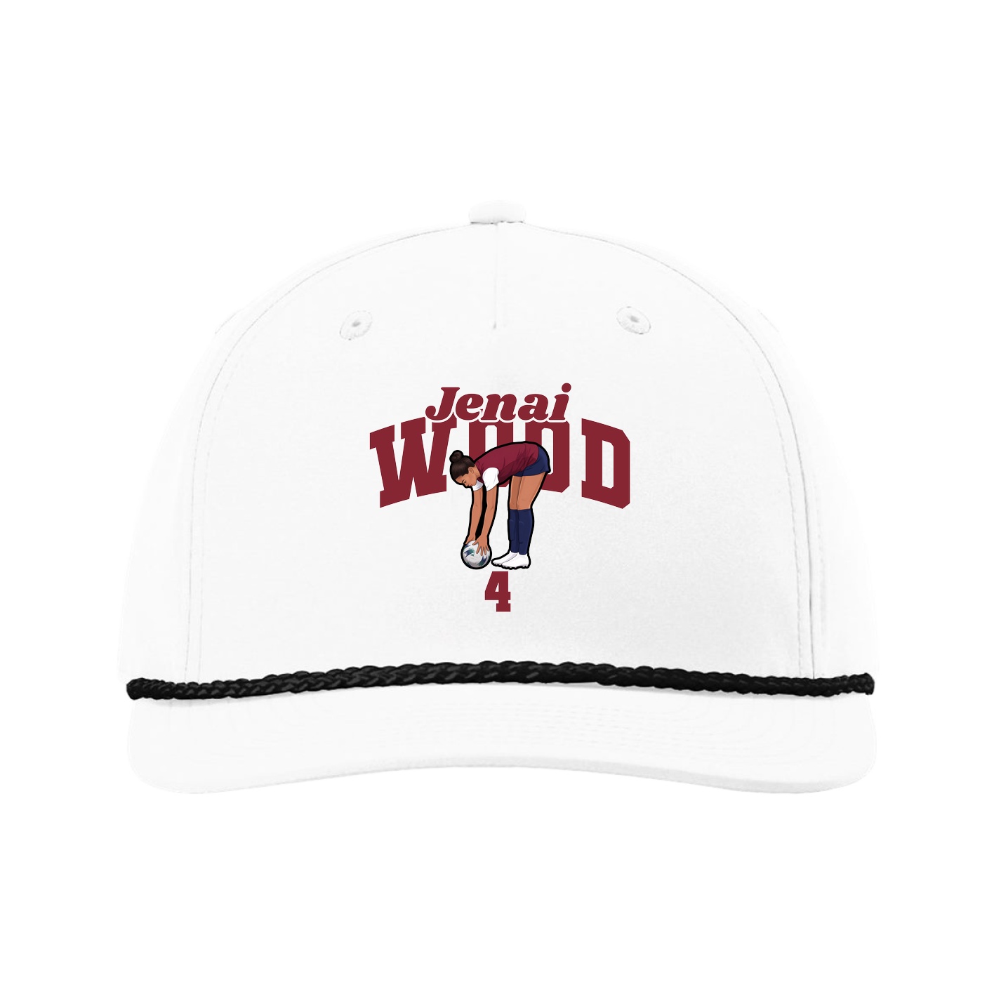 Five-Panel Classic Rope Cap — Signature Arch in White