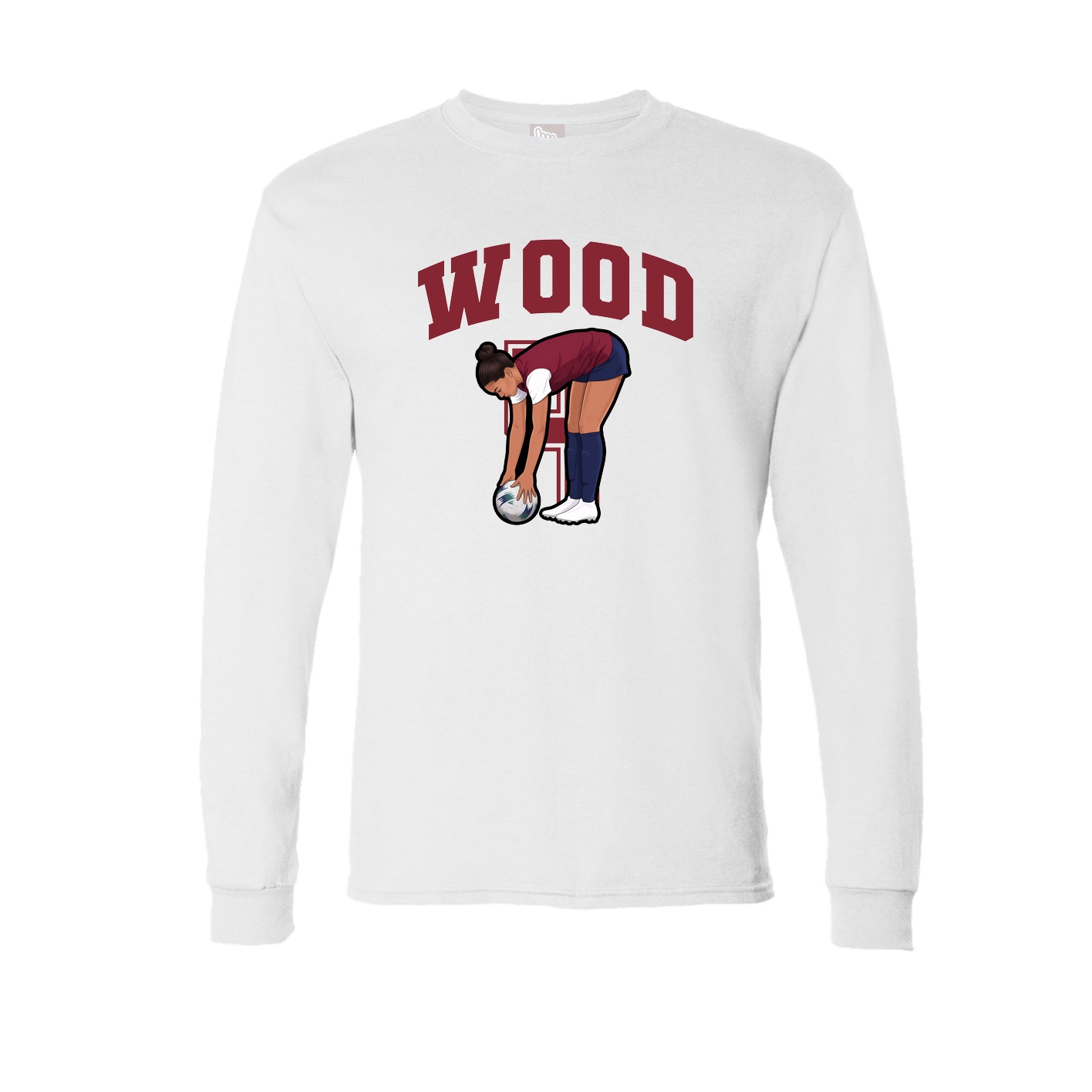 Long Sleeve Tee — Number in White