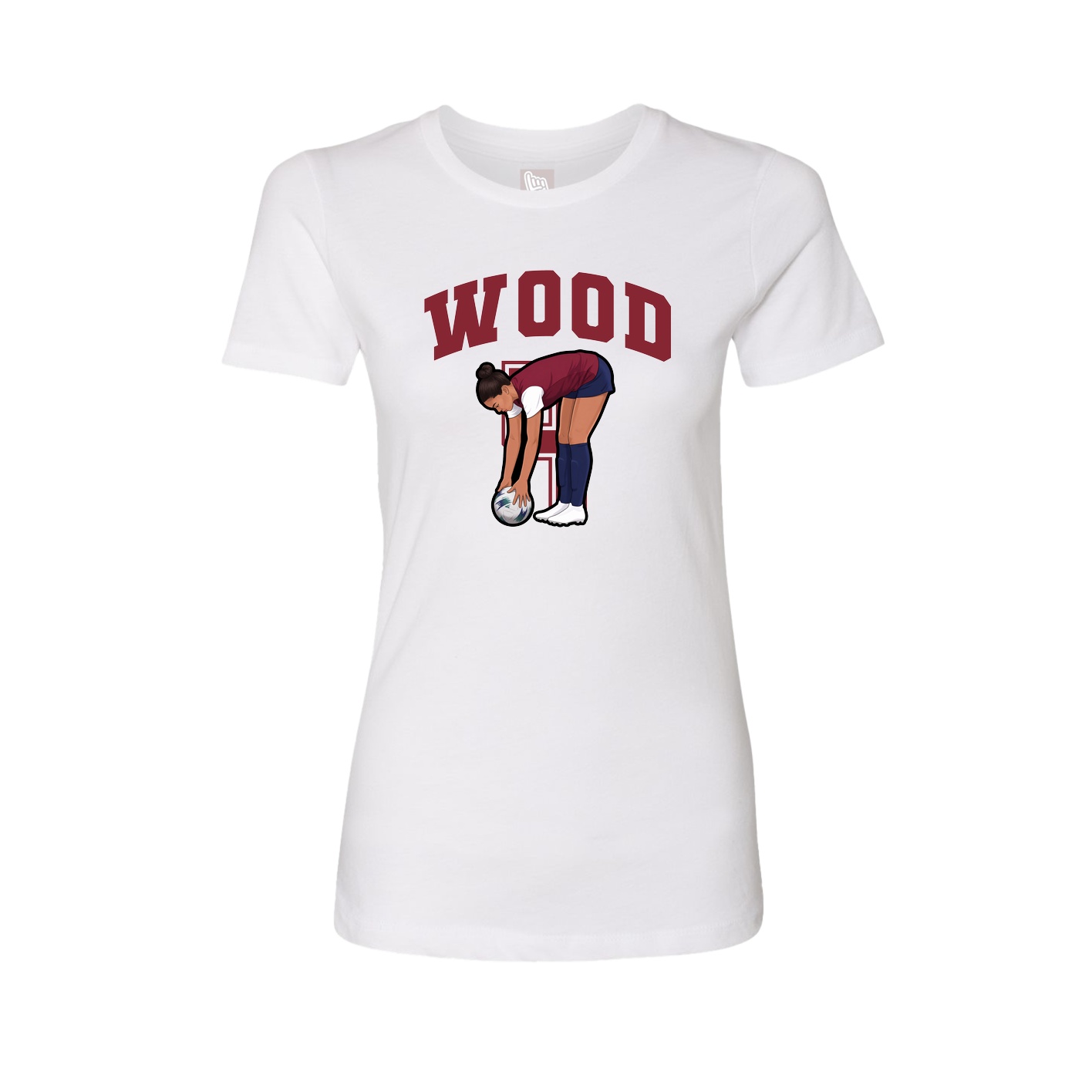 Fitted Women's Tee — Number in White