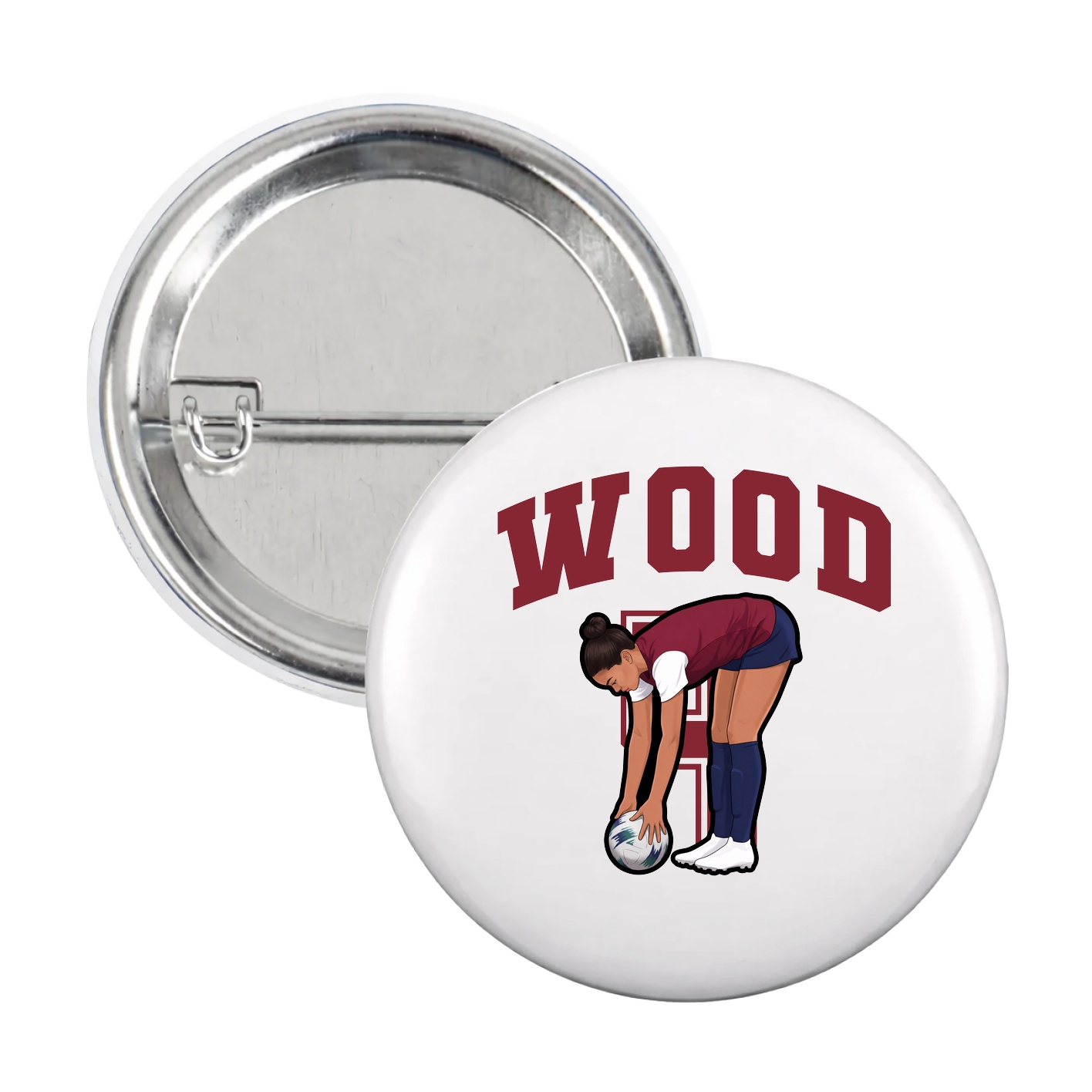 Game Day Button — Number in White