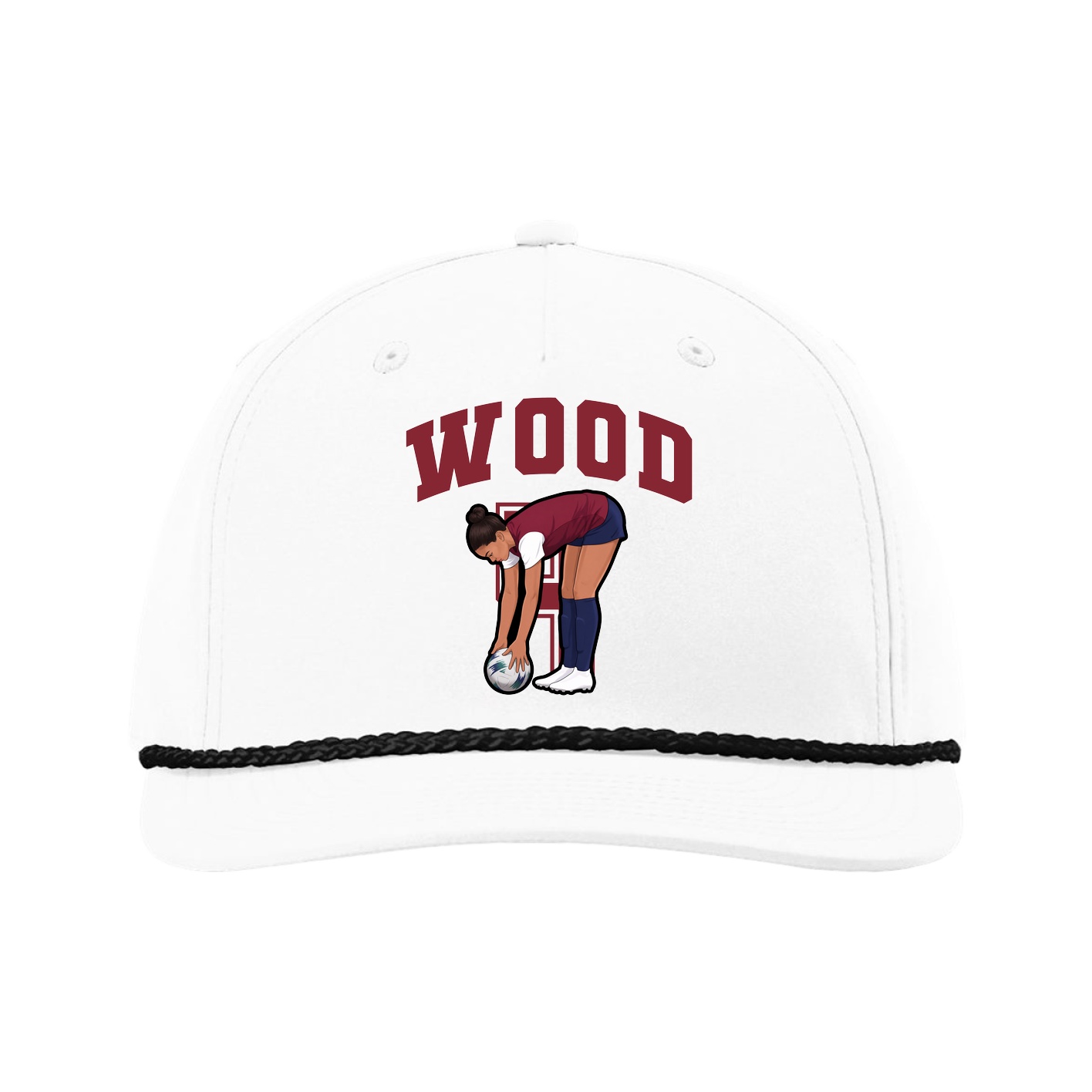 Five-Panel Classic Rope Cap — Number in White