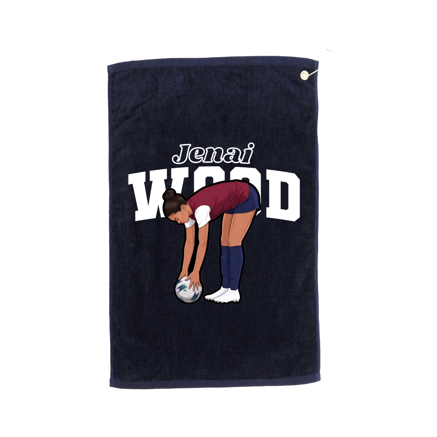 Golf Towel — Name Arch in Navy