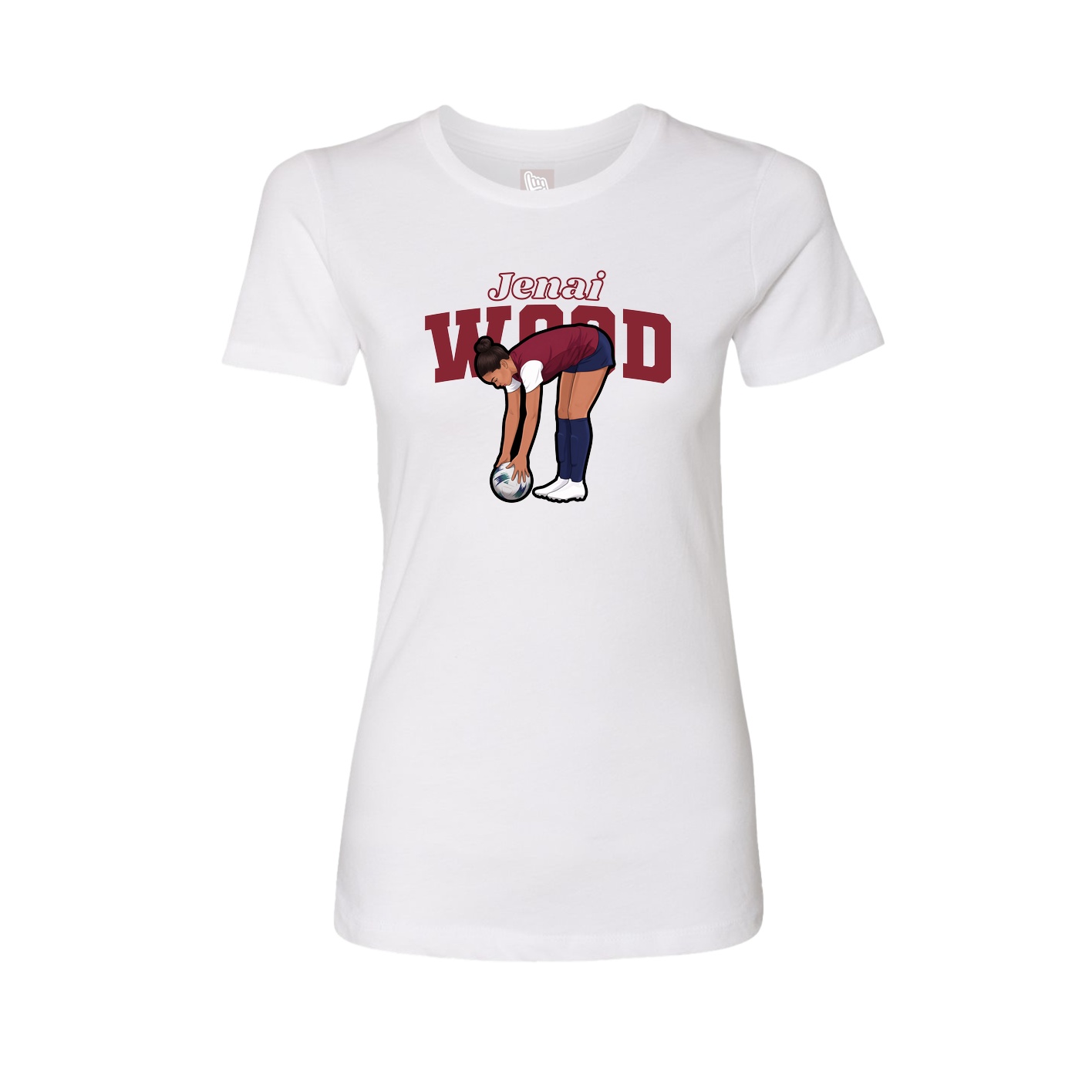 Fitted Women's Tee — Name Arch in White