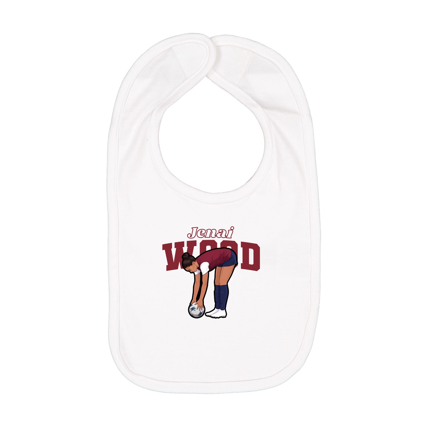 Infant Bib — Name Arch in White
