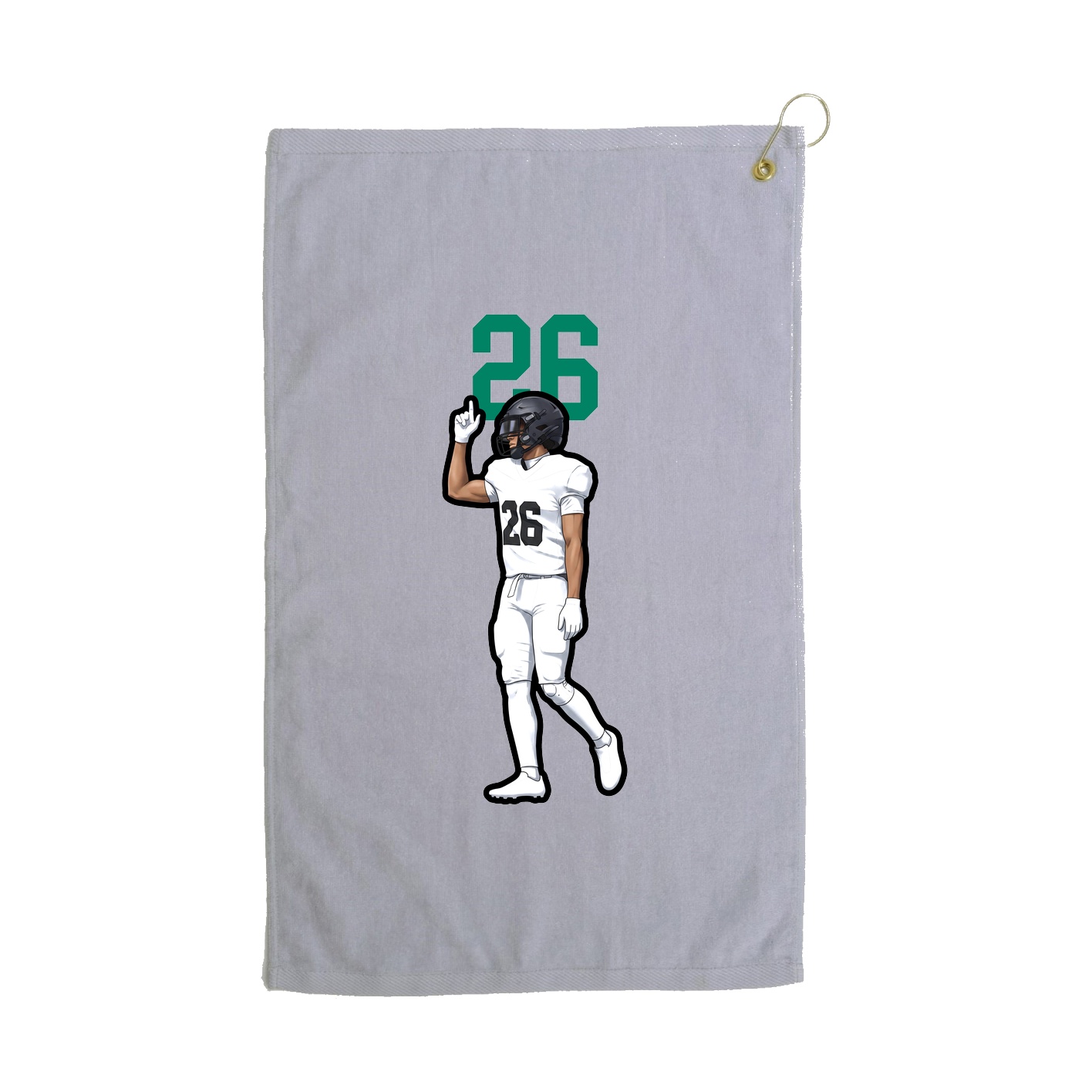 Golf Towel — Number Top in Grey