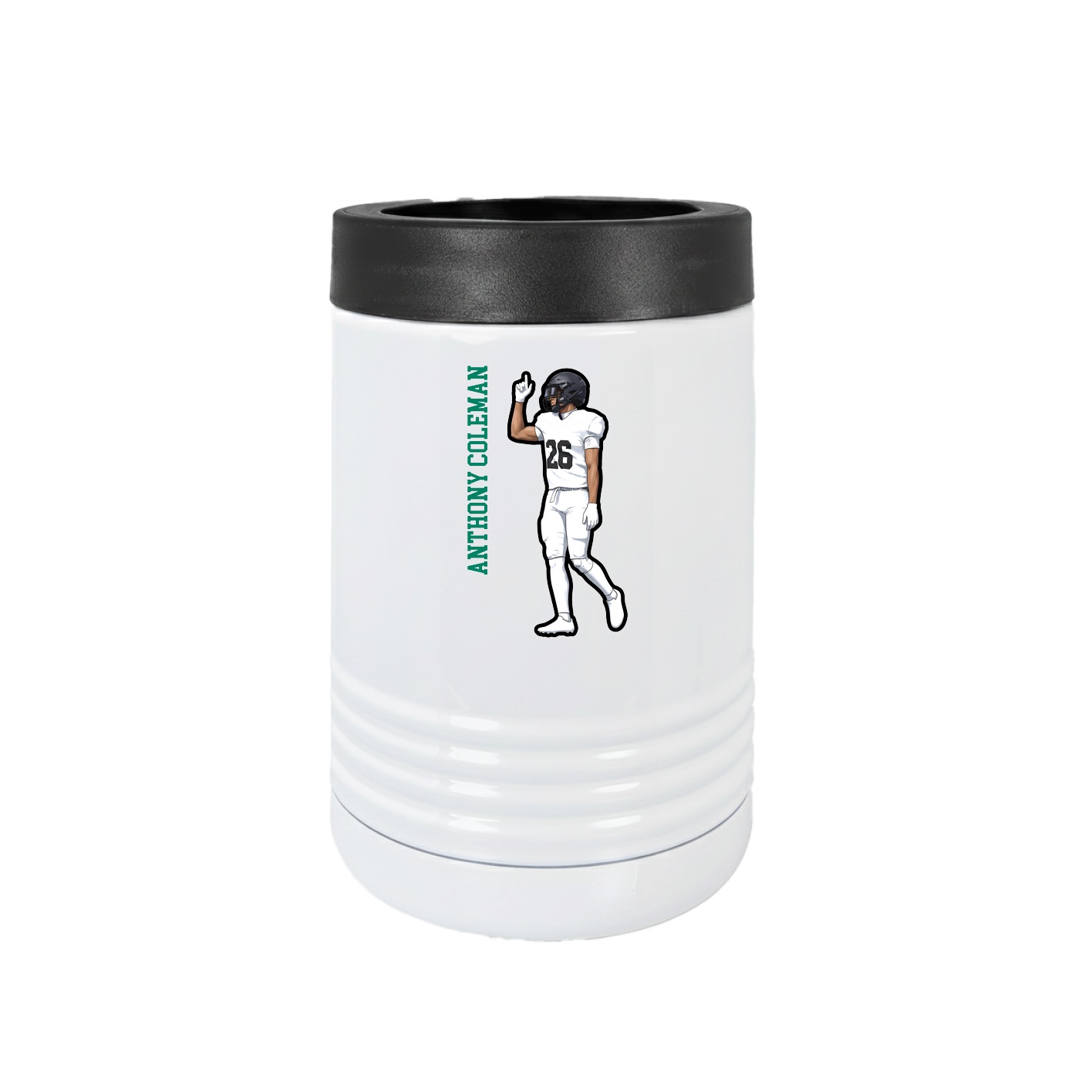 Beverage Holder — Name Vertical in White