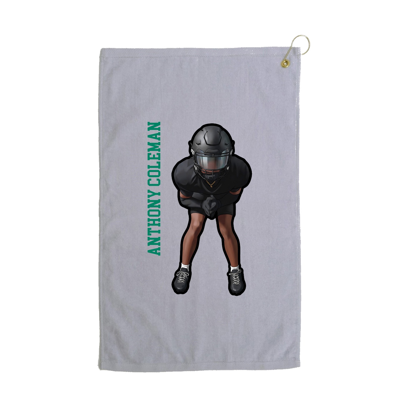Golf Towel — Name Vertical in Grey