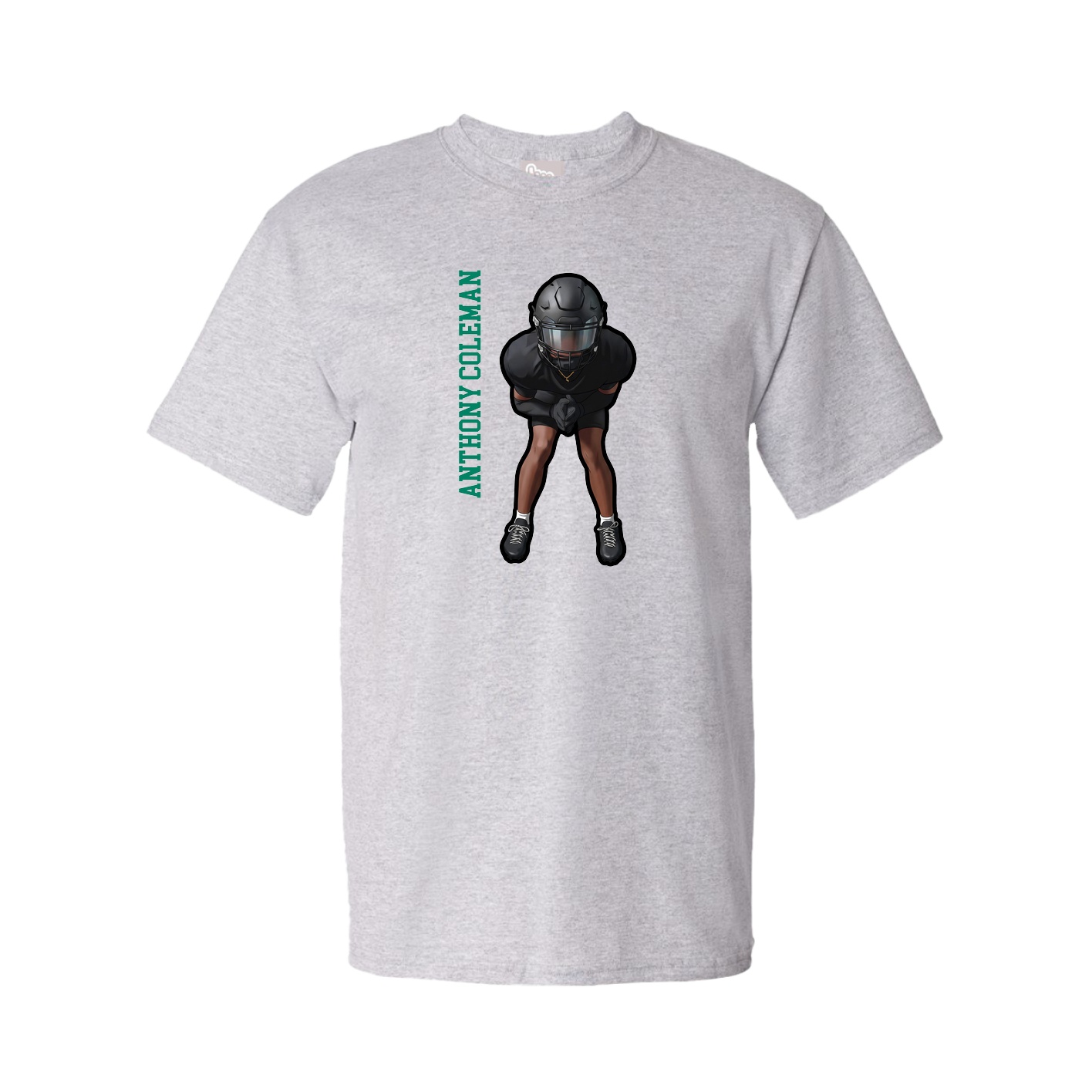 Youth Tee — Name Vertical in Grey