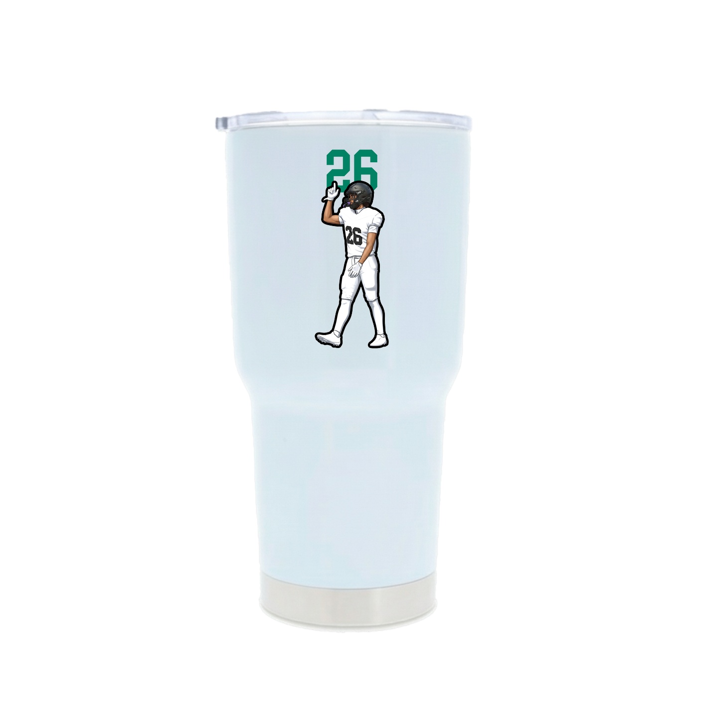 30oz Stainless Steel Tumbler — Number Top in White