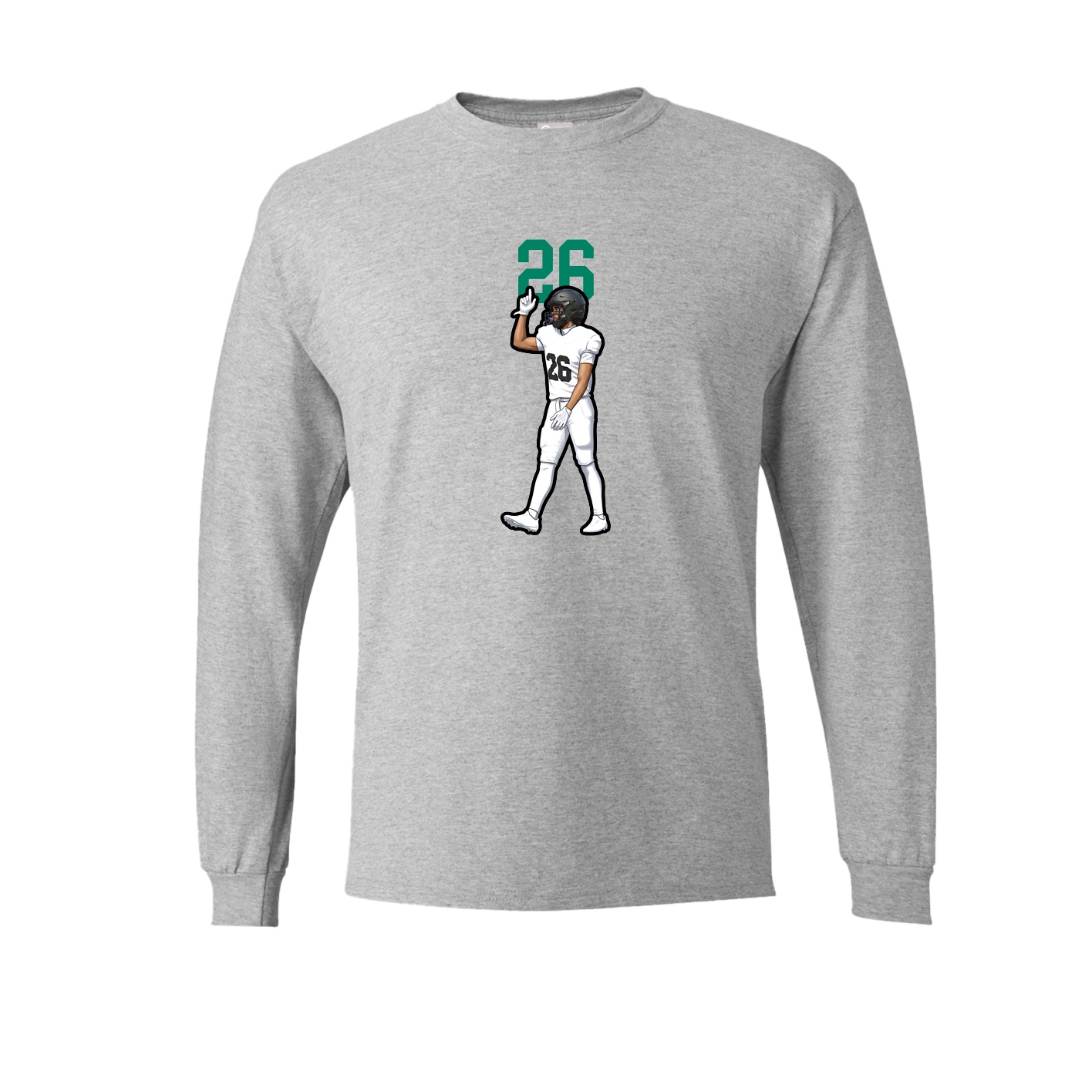Long Sleeve Tee — Number Top in Grey