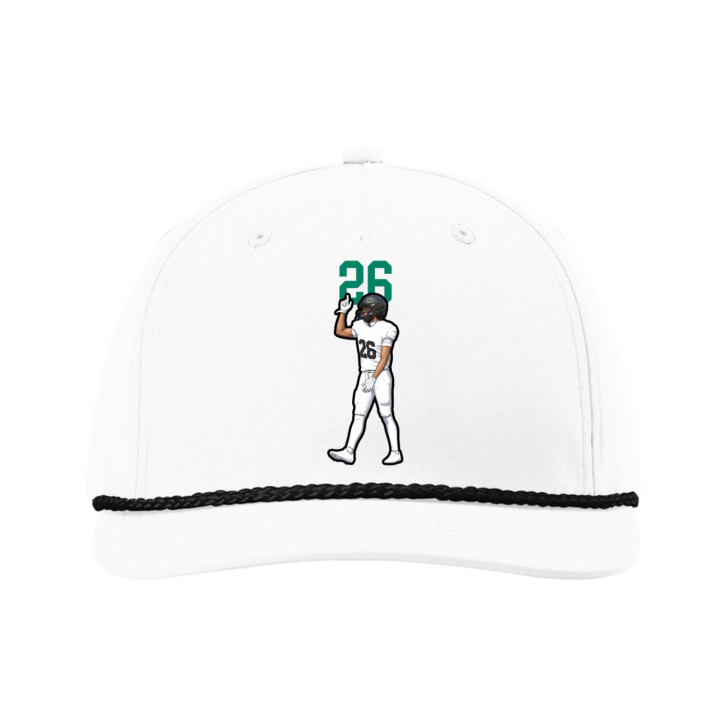 Five-Panel Classic Rope Cap — Number Top in White