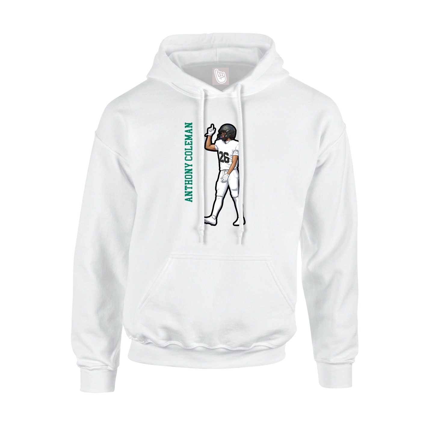Hoodie — Name Vertical in White