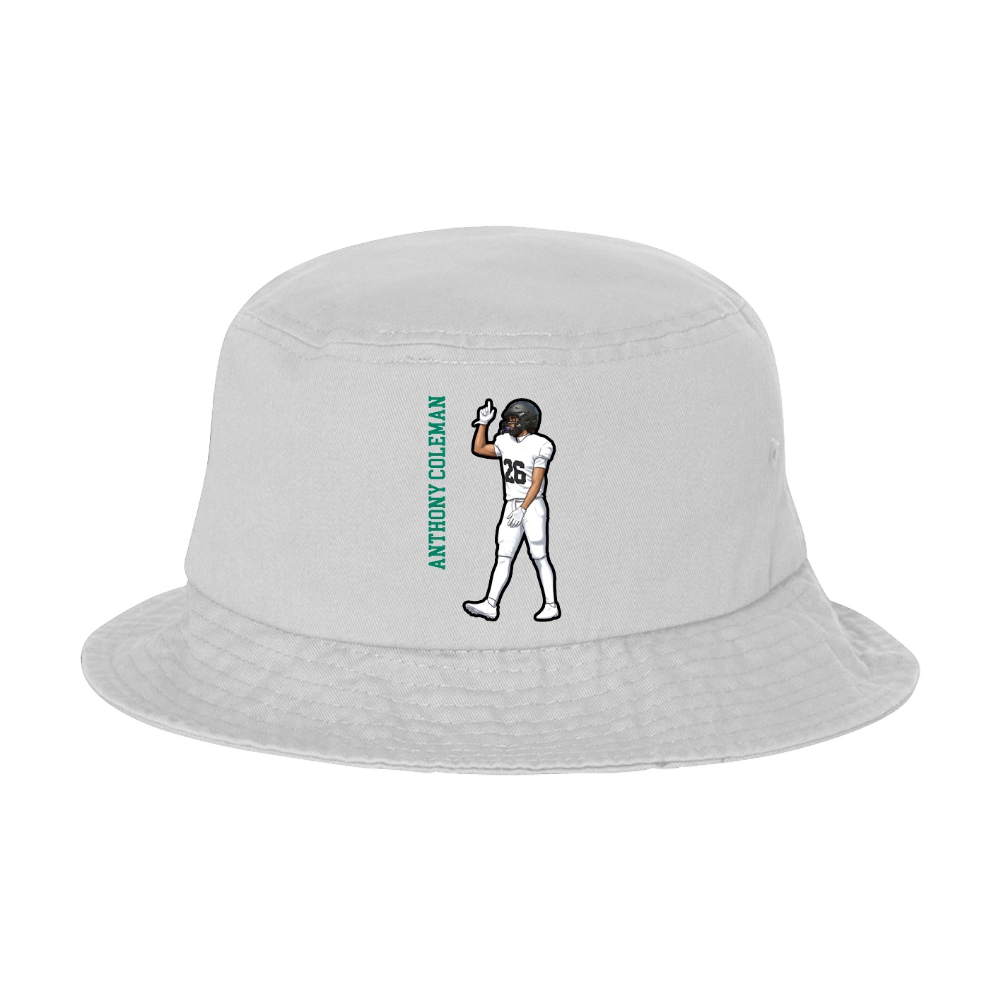 Bucket Cap — Name Vertical in White
