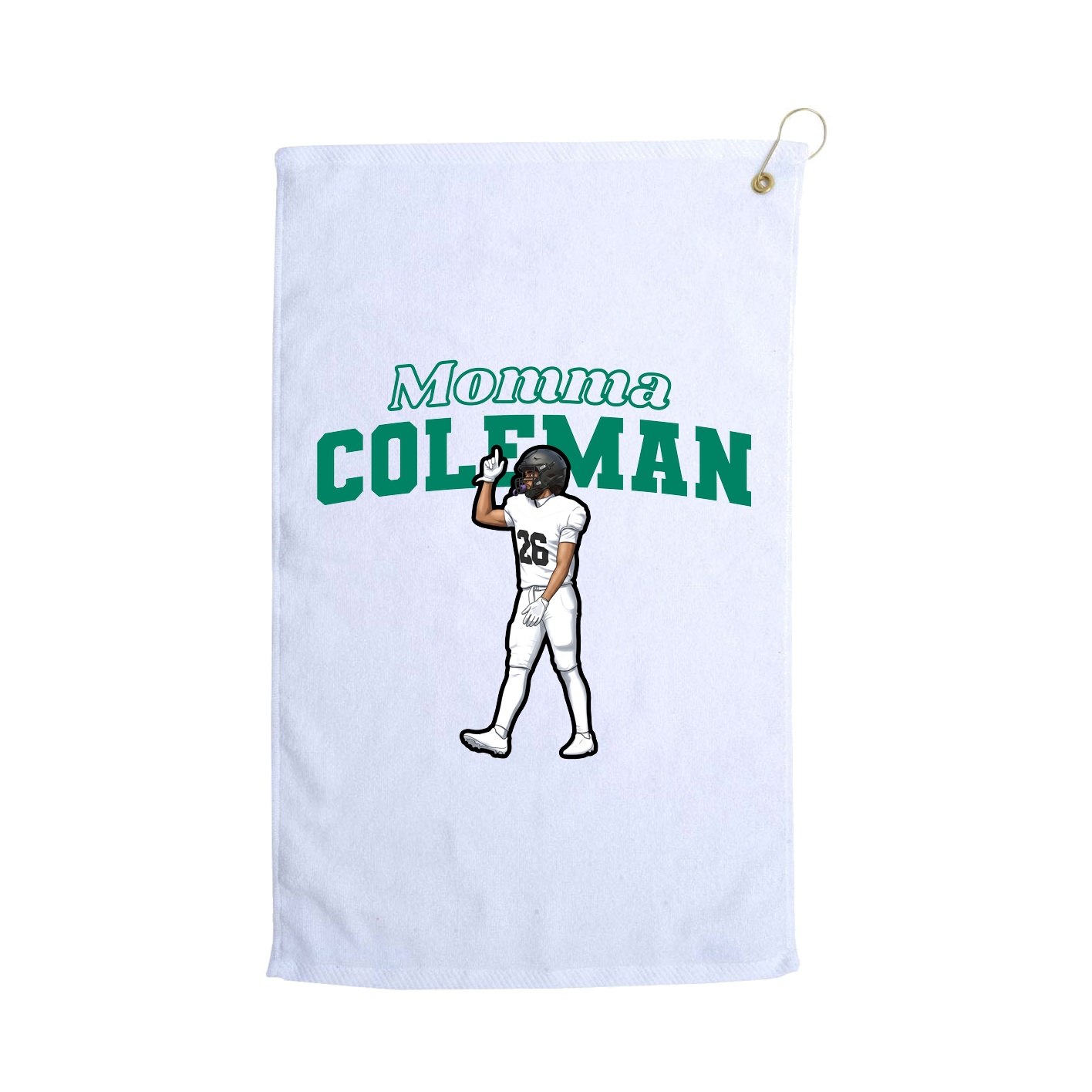 Golf Towel — Mothers Day Block in White