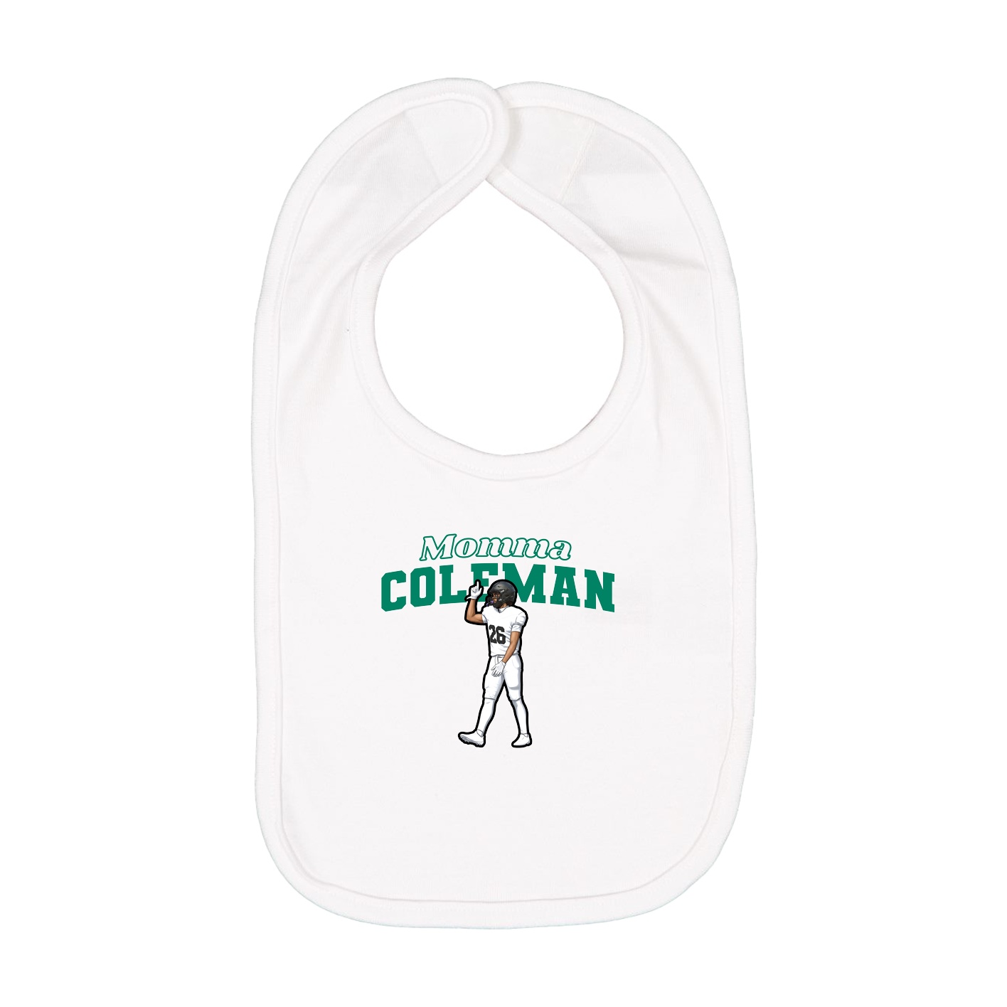 Infant Bib — Mothers Day Block in White