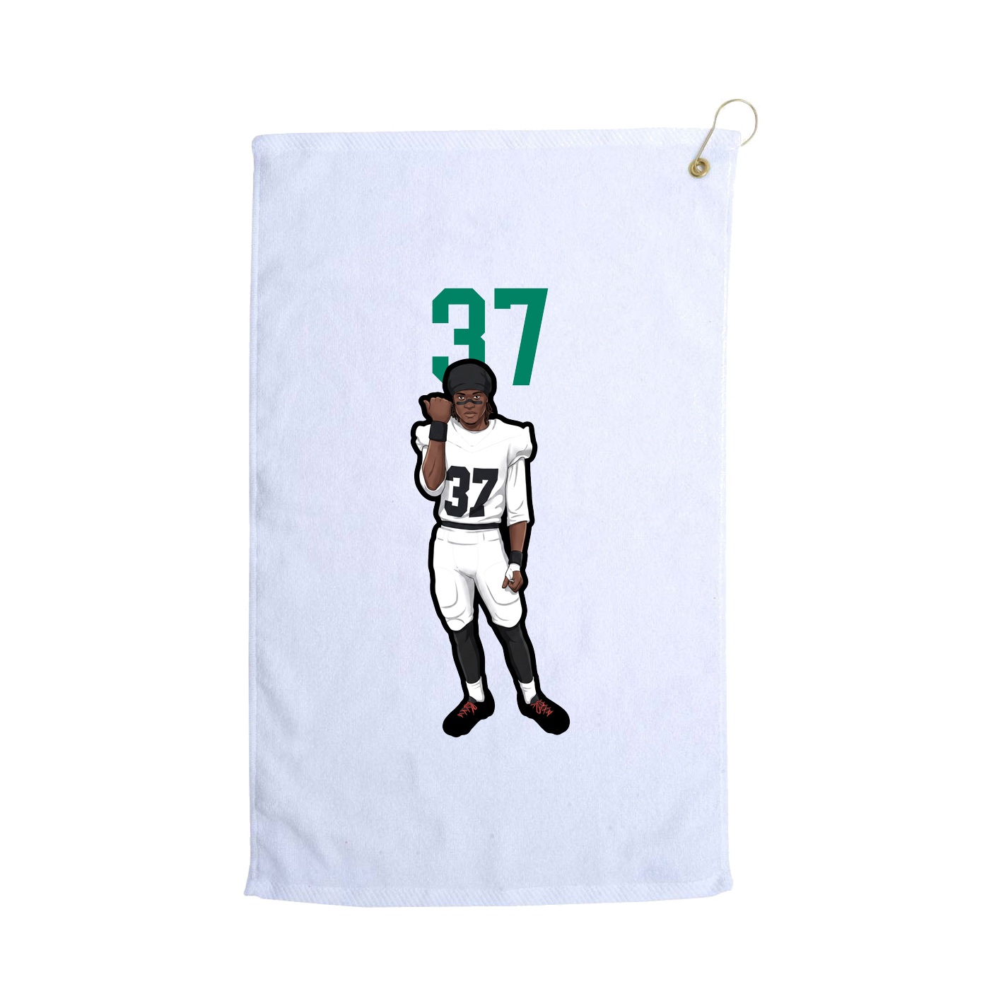 Golf Towel — Number Top in White