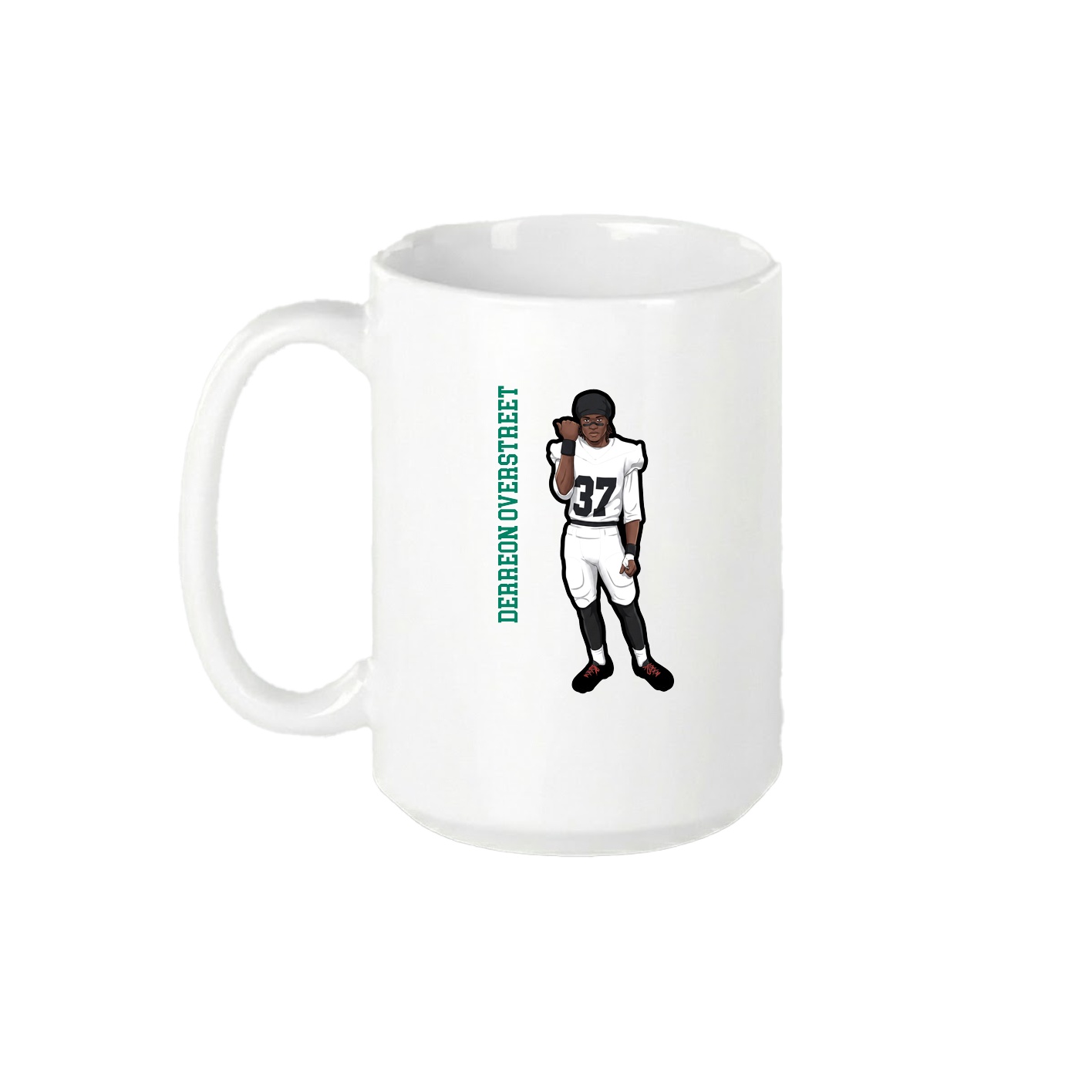 15oz Coffee Mug — Name Vertical in White