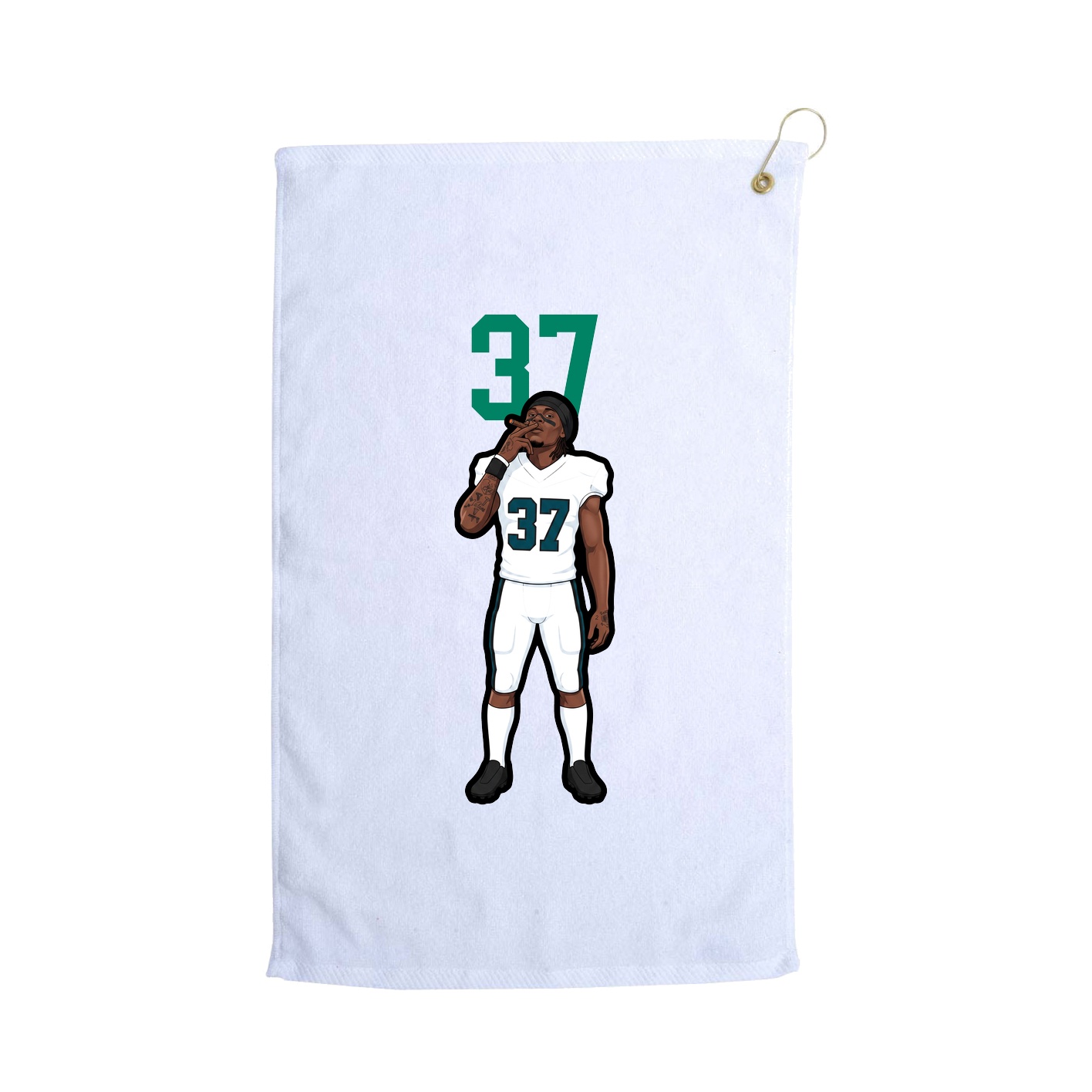 Golf Towel — Number Top in White