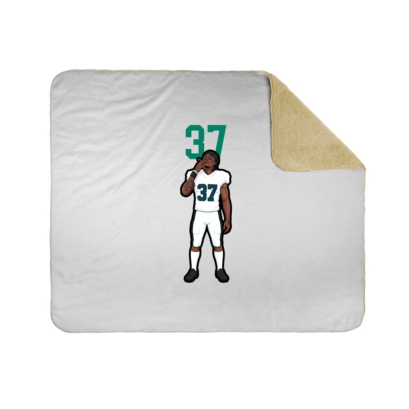 Throw Blanket — Number Top in White