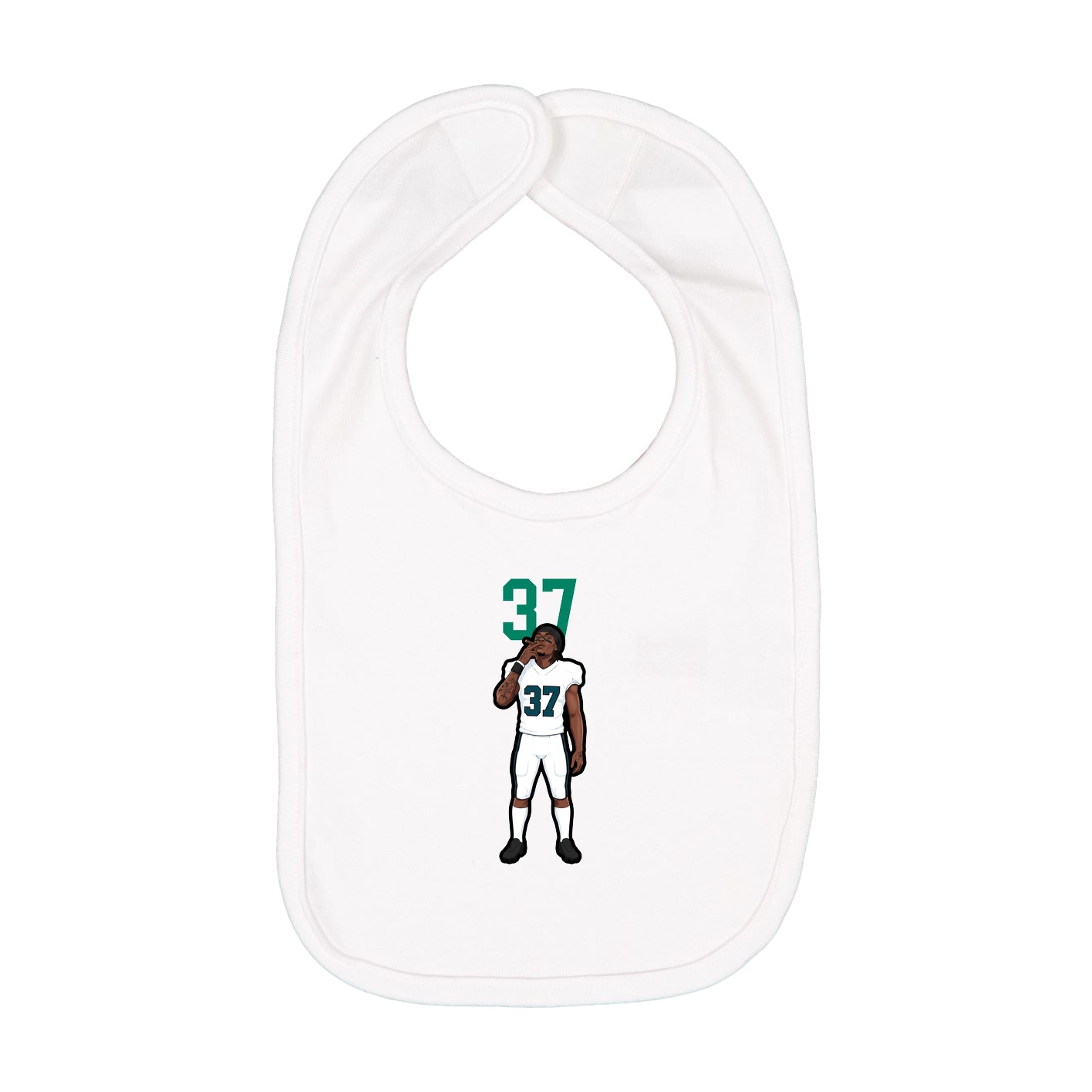 Infant Bib — Number Top in White