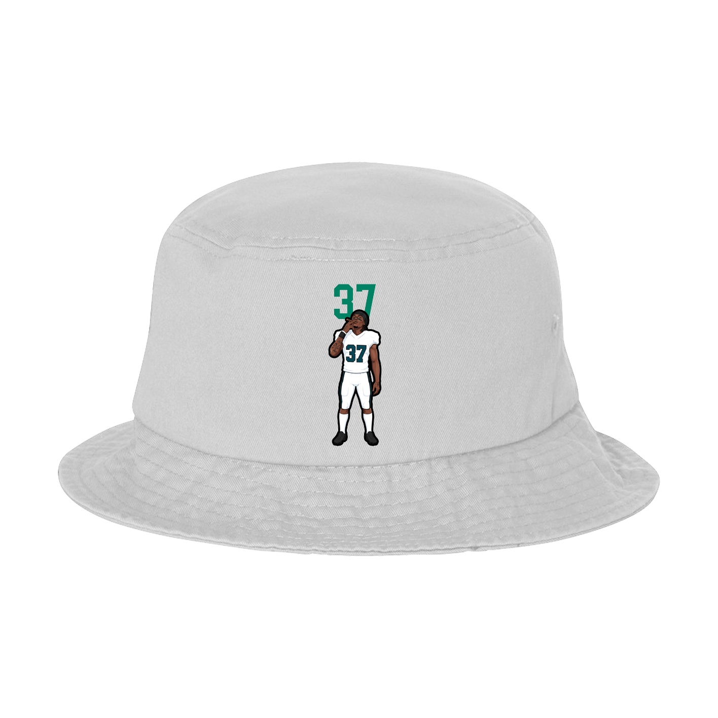 Bucket Cap — Number Top in White