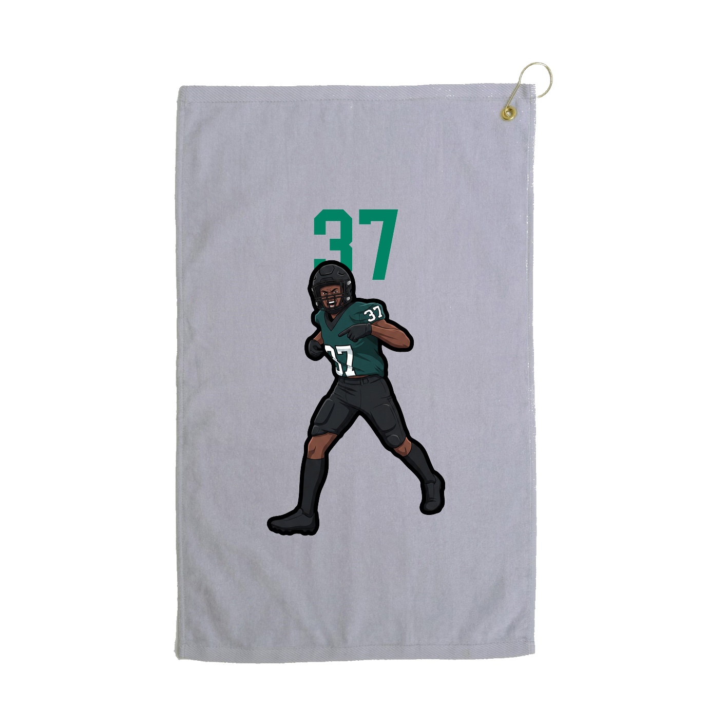 Golf Towel — Number Top in Grey