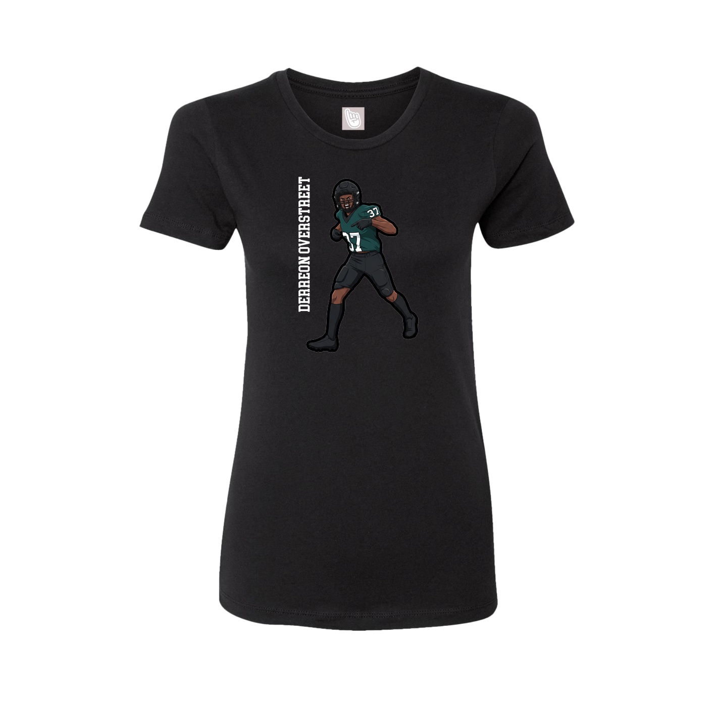 Fitted Women's Tee — Name Vertical in Black