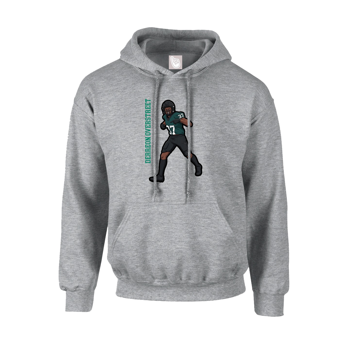 Hoodie — Name Vertical in Grey