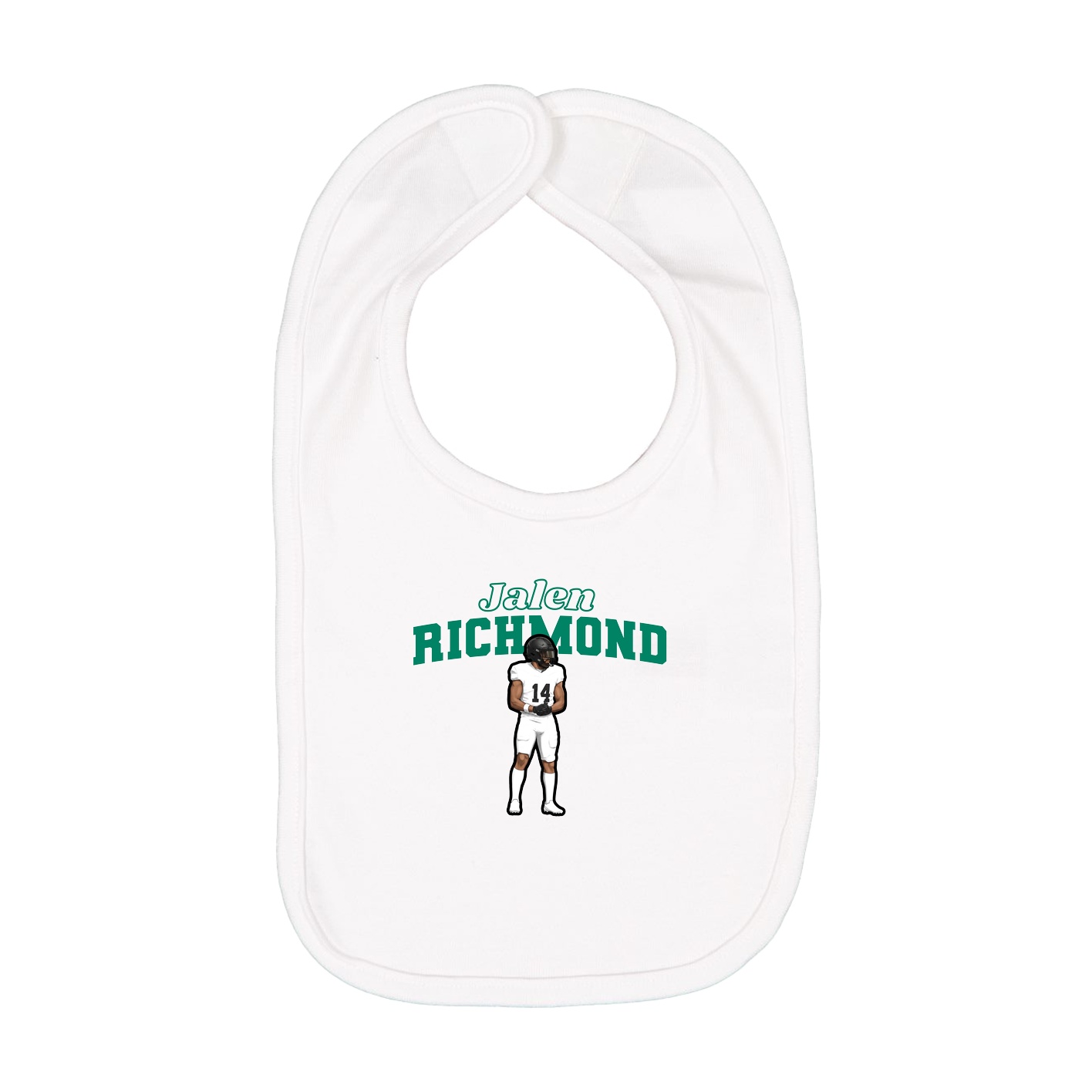 Infant Bib — Name Arch in White