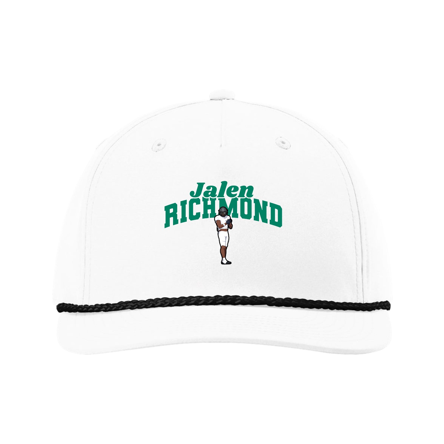 Five-Panel Classic Rope Cap — Signature Arch in White