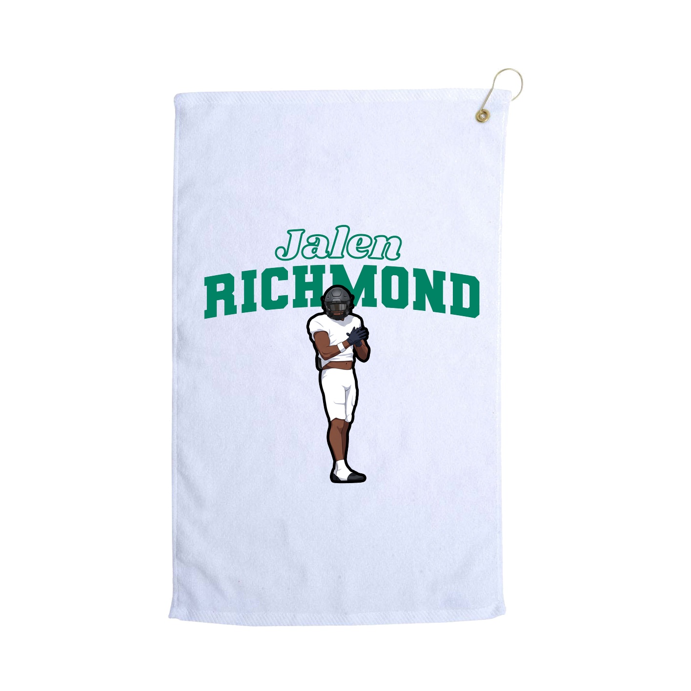 Golf Towel — Name Arch in White