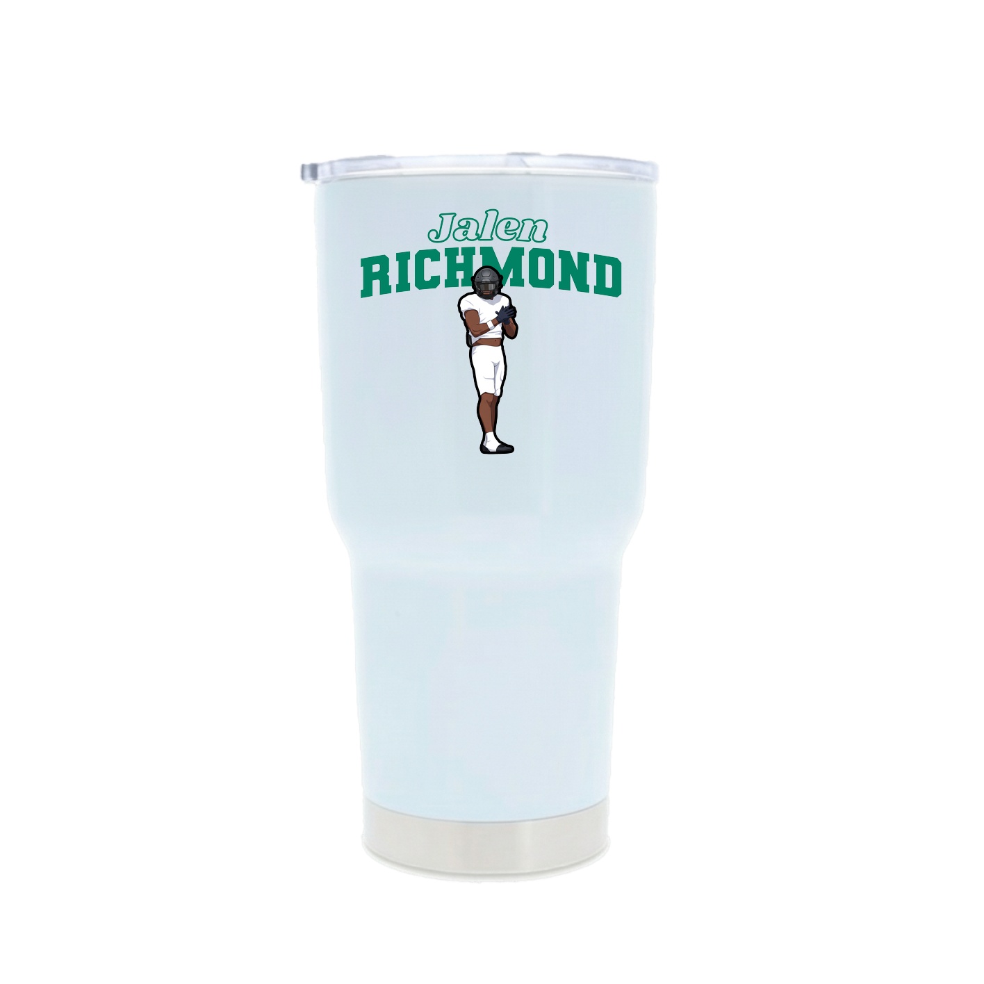 30oz Stainless Steel Tumbler — Name Arch in White