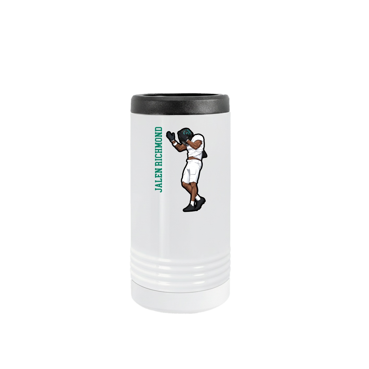 Slim Beverage Holder — Name Vertical in White