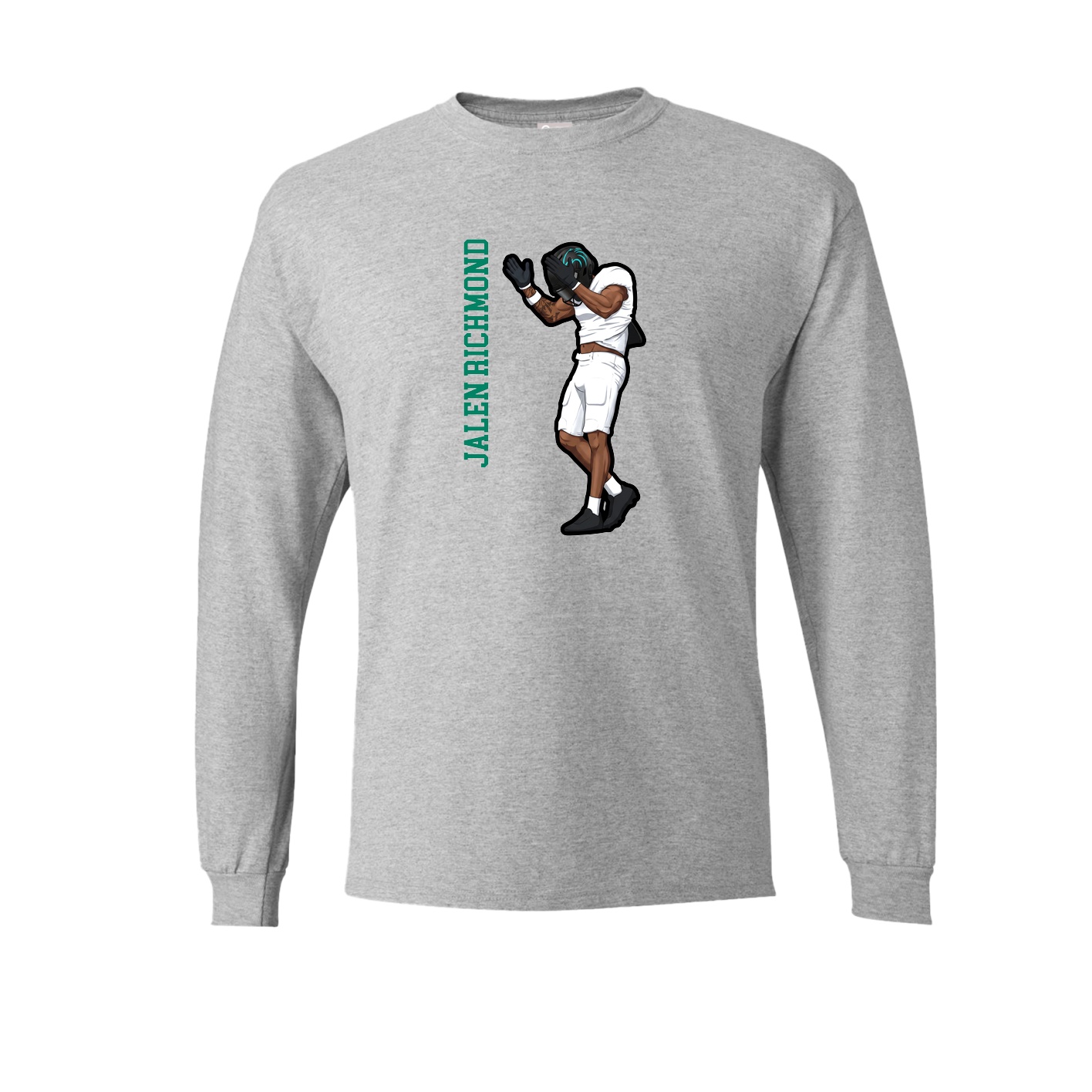 Long Sleeve Tee — Name Vertical in Grey