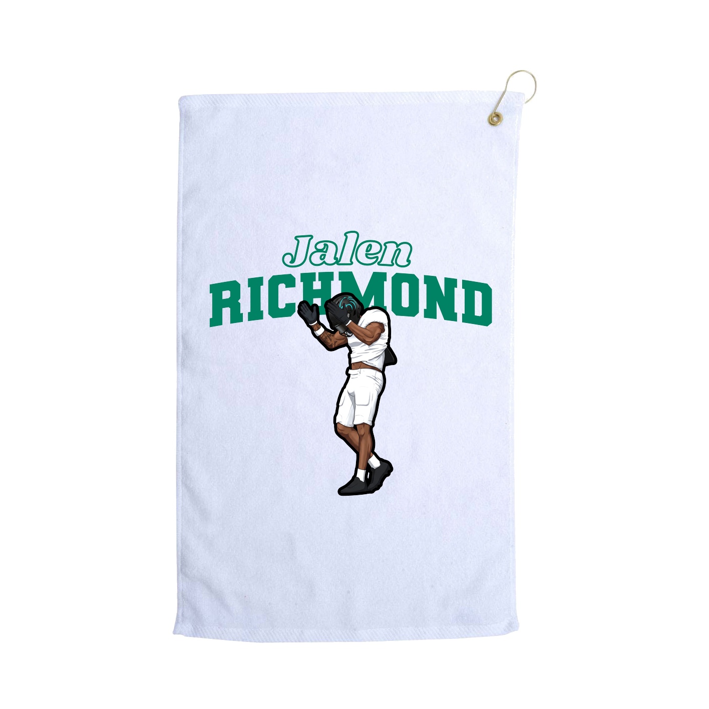 Golf Towel — Name Arch in White