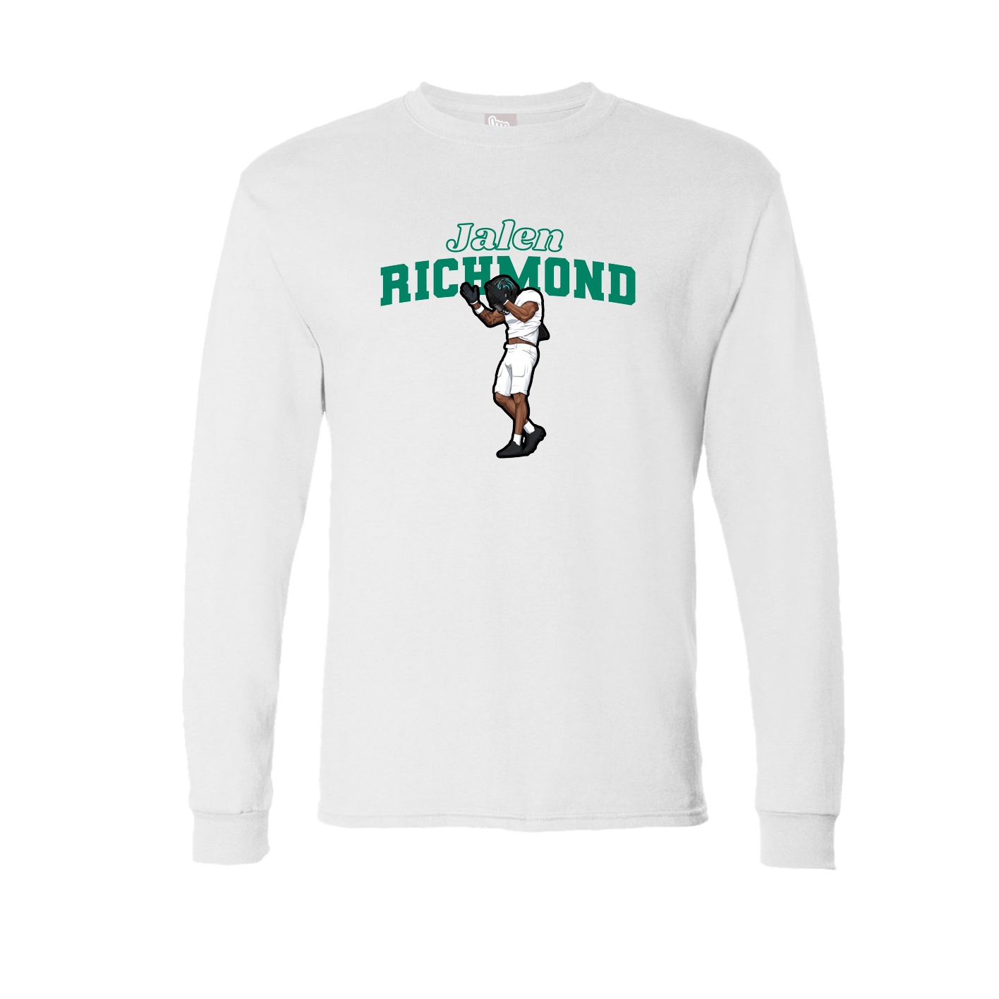 Long Sleeve Tee — Name Arch in White
