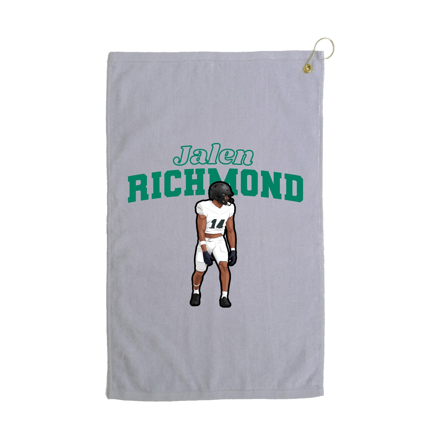 Golf Towel — Name Arch in Grey