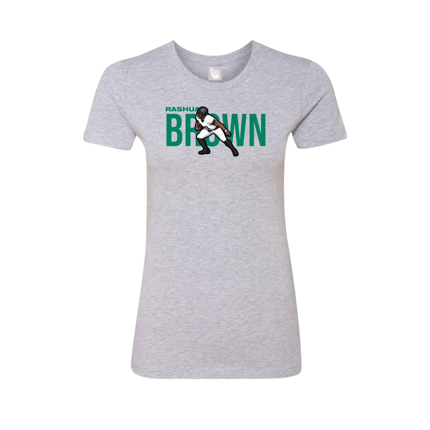 Fitted Women's Tee — Player Name in Grey