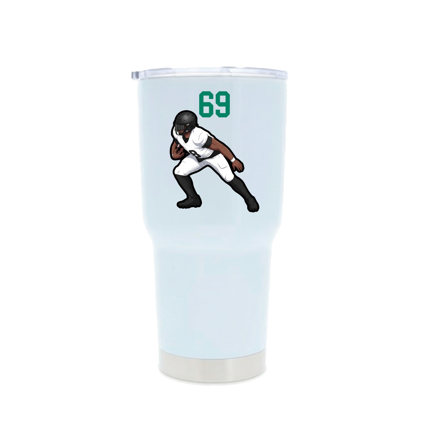 30oz Stainless Steel Tumbler — Number Top in White